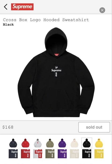 Supreme Supreme Cross Box Logo Hooded Sweatshirt | Grailed