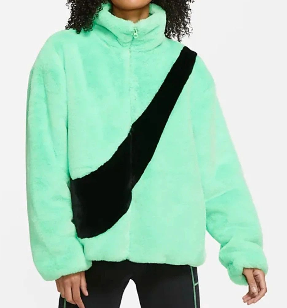 Nike Nike Faux Fur Swoosh Jacket Size US L / EU 52-54 / 3 - 1 Thumbnail