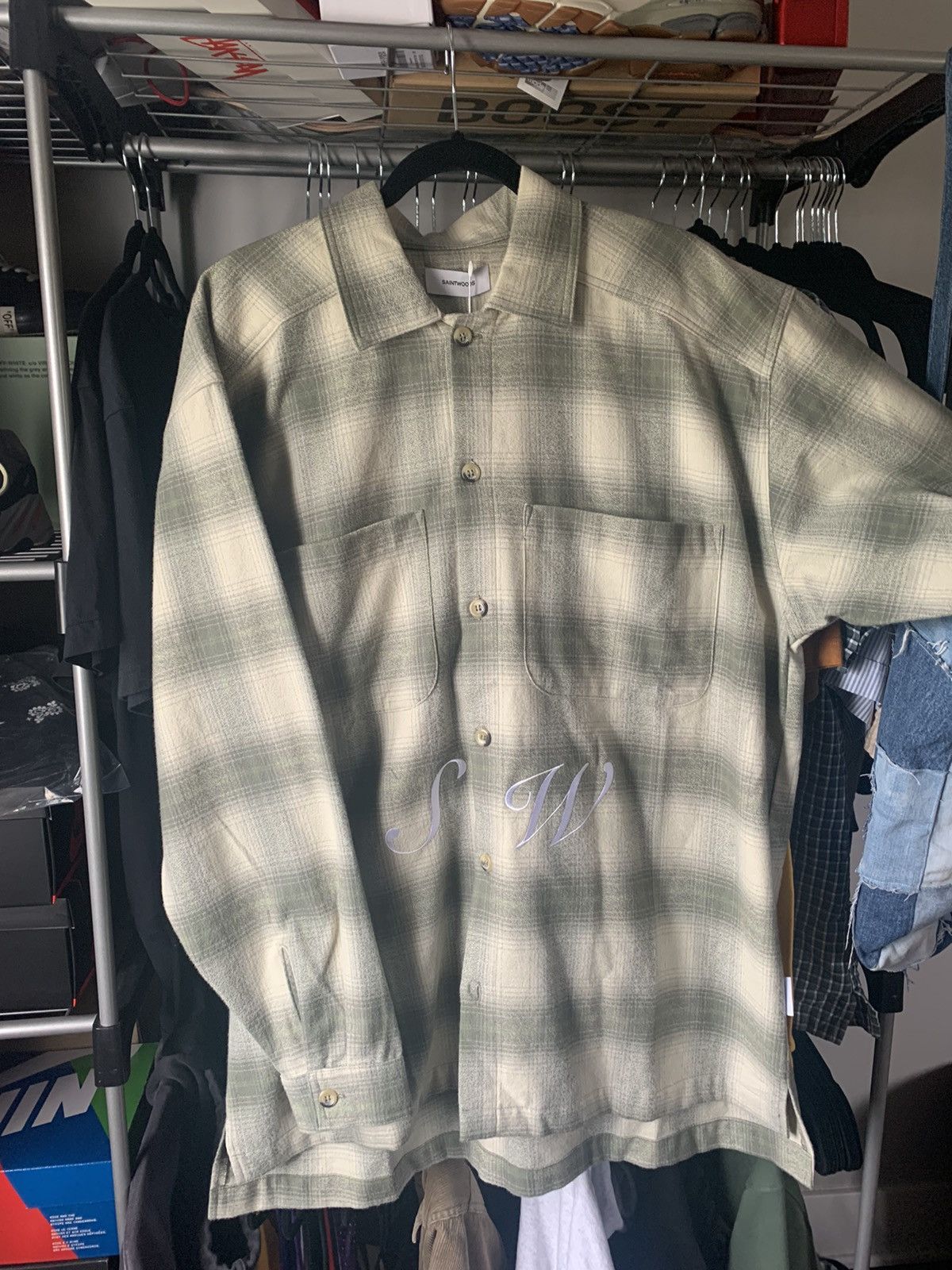 Saintwoods SaintWoods Shadow Plaid Flannel Shirt Size US M / EU 48-50 / 2 - 2 Thumbnail