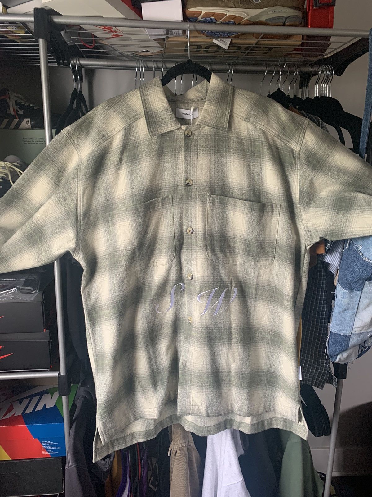 Saintwoods SaintWoods Shadow Plaid Flannel Shirt Size US M / EU 48-50 / 2 - 1 Thumbnail