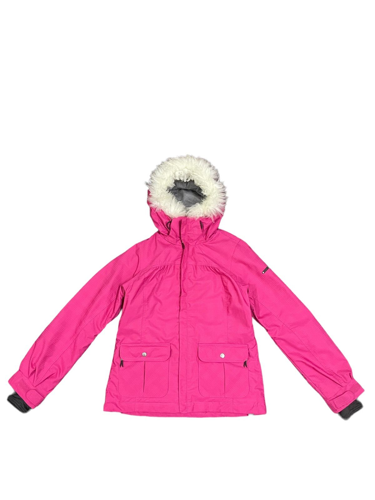 image of Vintage Japanese Estivo Ski Fur Hooded Jacket in Pink, Women's (Size Small)