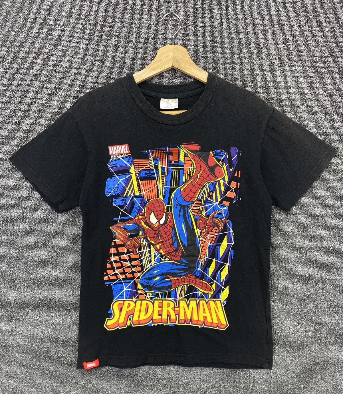 image of Marvel Comics x Universal Studios Spiderman Marvel Movie By Universal Studio Tees T Shirts (Size Sm