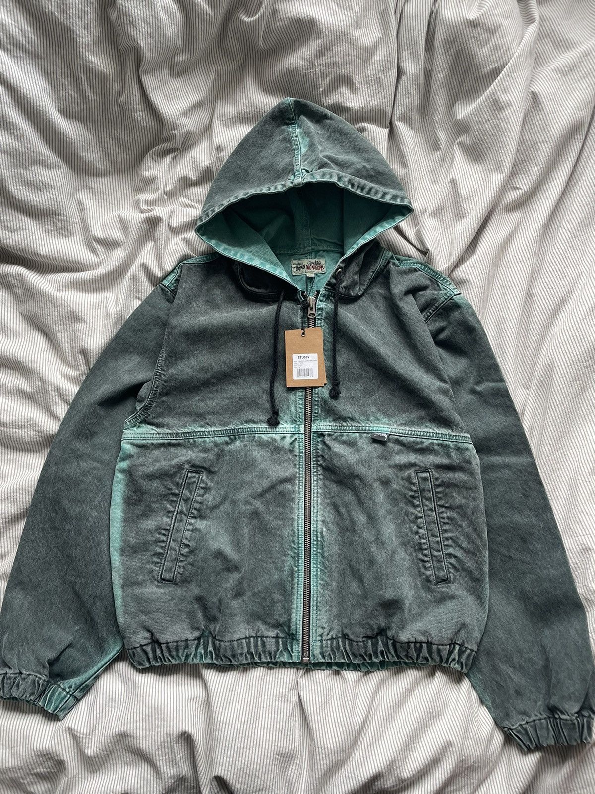 Stussy SS23 Spray dye hooded work jacket | Grailed