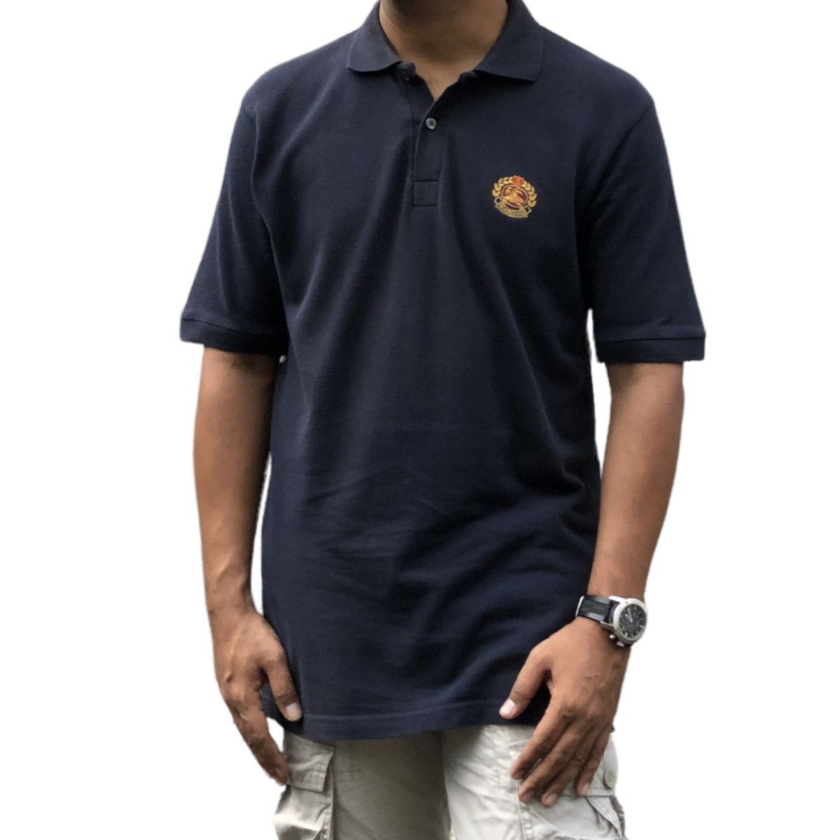 Burberry Vintage Burberrys Embroidery Logo Polo Tee Size US S / EU 44-46 / 1 - 1 Thumbnail