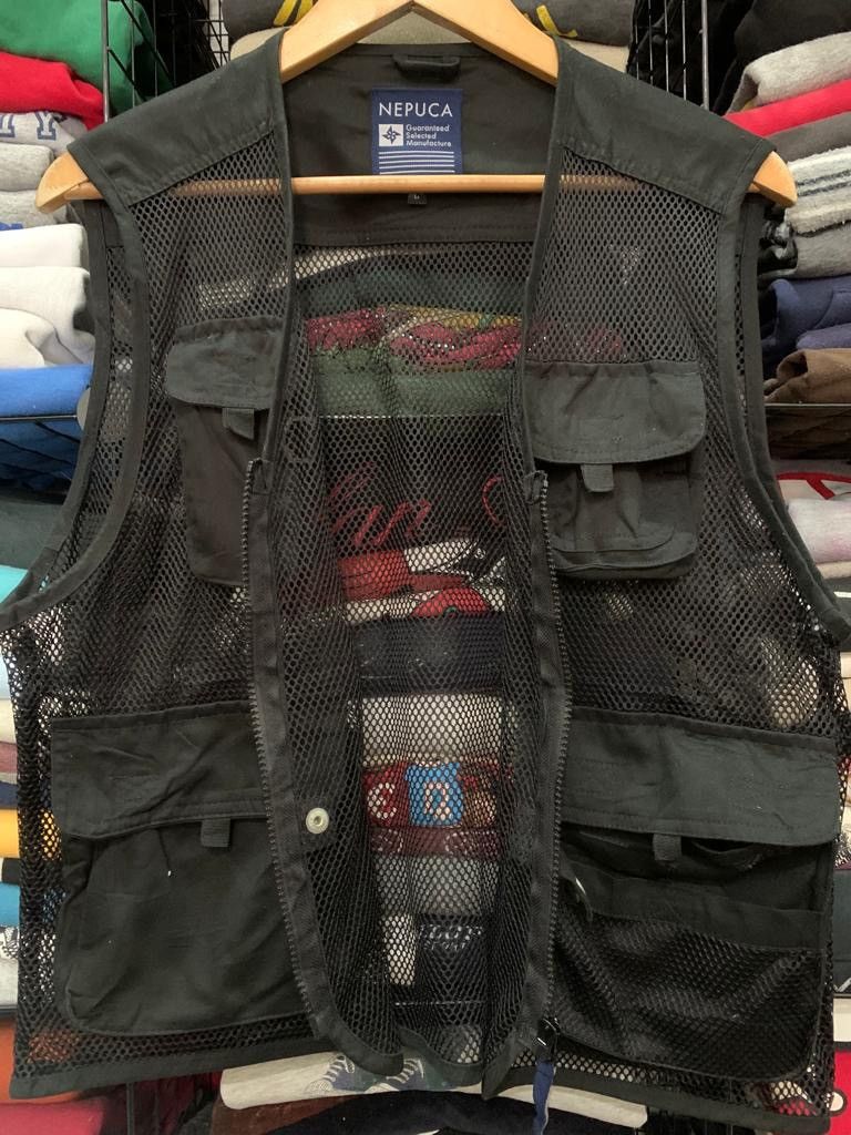 Japanese Brand NEPUCA CARGO MULTI-POCKET NET VEST Size US L / EU 52-54 / 3 - 6 Thumbnail