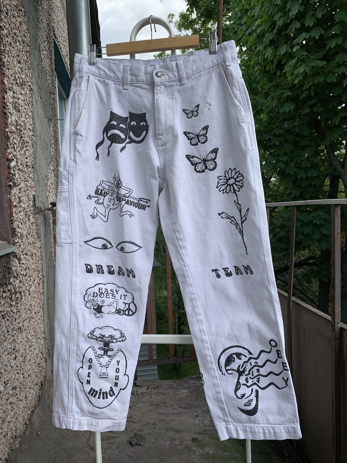 Obey Obey Hardwork Carpenter Dream Team Single Knee Cargo Pants Size US 30 / EU 46 - 6 Thumbnail
