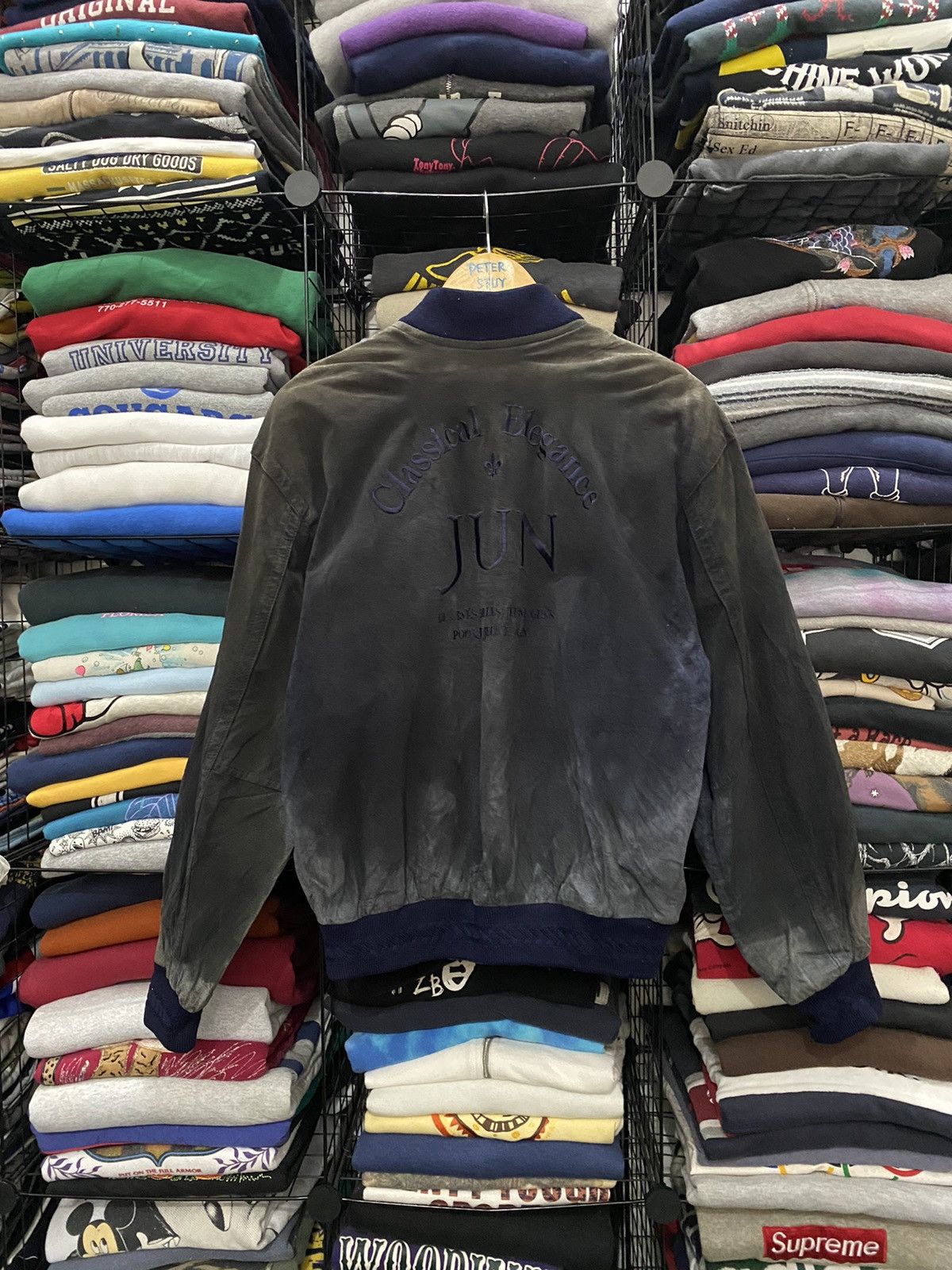 Vintage VINTAGE JUN MEN LEATHER BOMBER JACKET Size US L / EU 52-54 / 3 - 3 Thumbnail