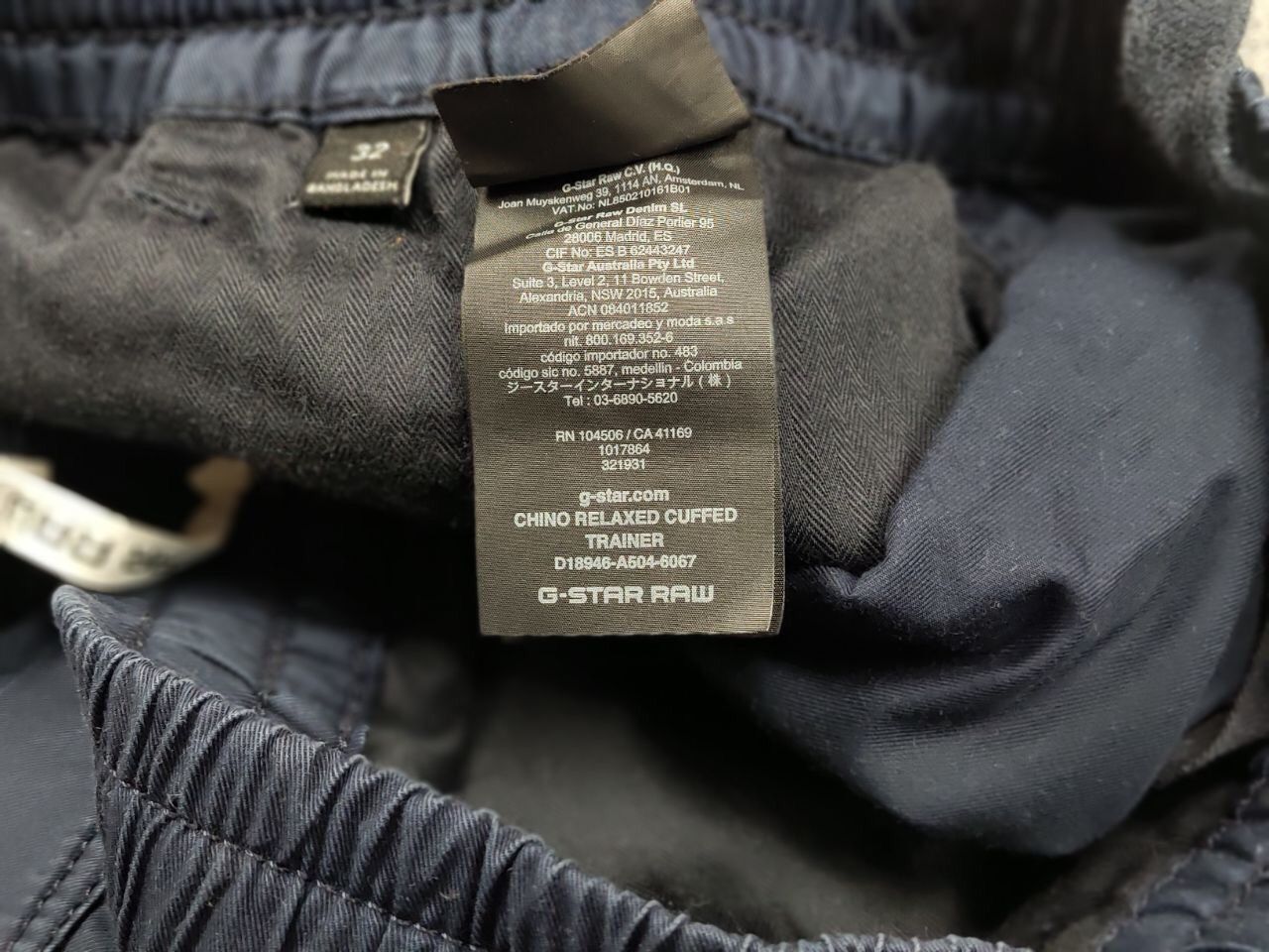 G-Star G Star Raw Chino Relaxed Cuffed Trainer Navy Pocket Pants Size US 32 / EU 48 - 18 Thumbnail