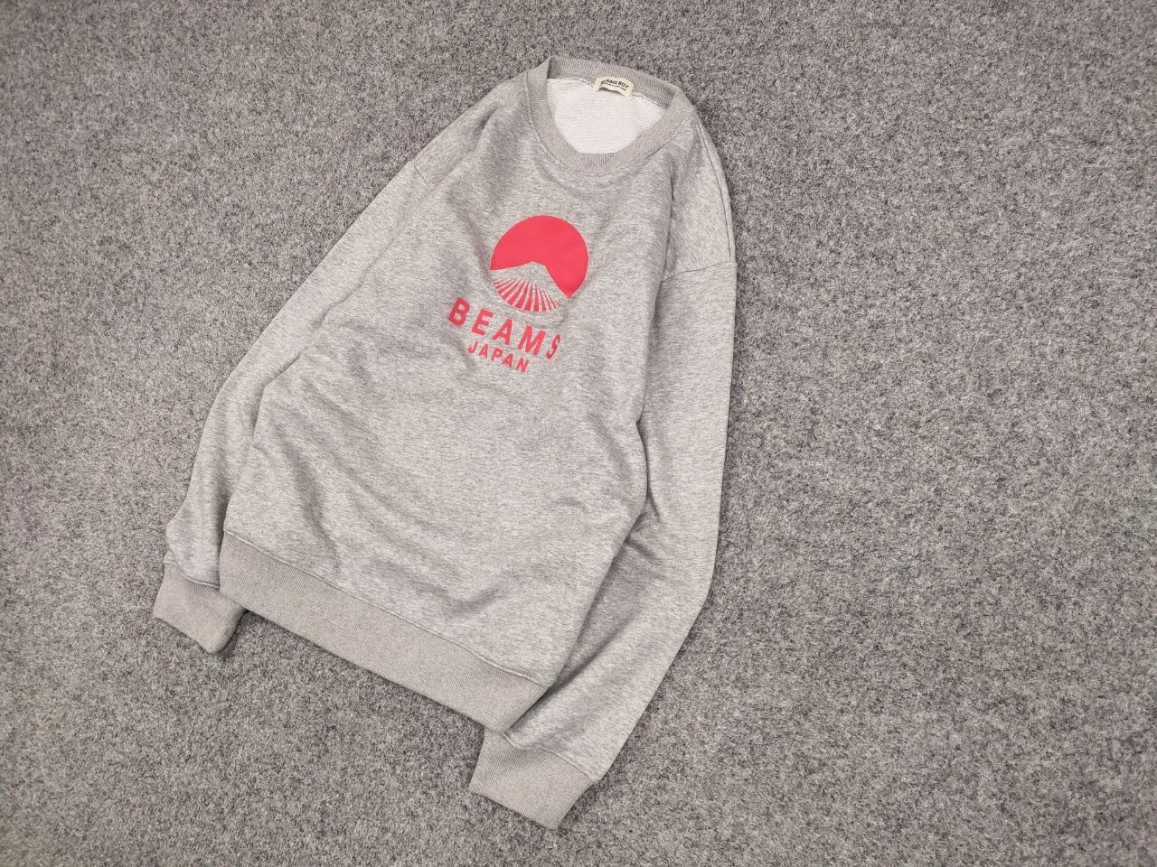 Japanese Brand Beams Boy Japan Red Logo Blank Crew Check Gray Sweatshirt Size US L / EU 52-54 / 3 - 3 Thumbnail