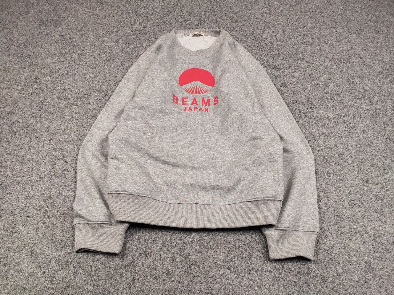 Japanese Brand Beams Boy Japan Red Logo Blank Crew Check Gray Sweatshirt Size US L / EU 52-54 / 3 - 2 Thumbnail