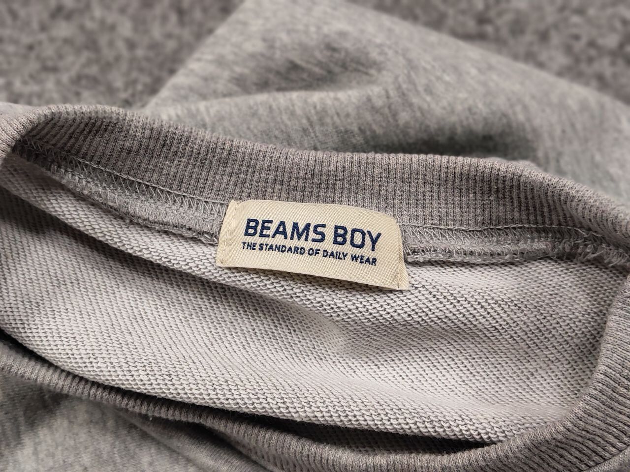 Japanese Brand Beams Boy Japan Red Logo Blank Crew Check Gray Sweatshirt Size US L / EU 52-54 / 3 - 18 Thumbnail