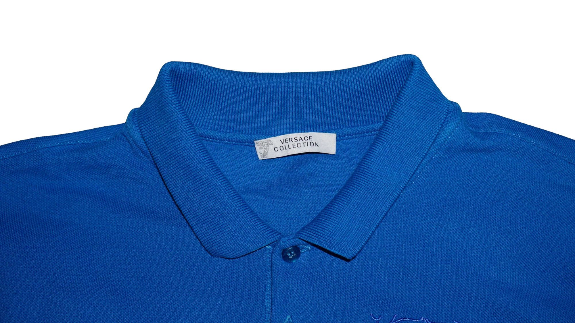 Versace Versace Collection Big Medusa Blue Polo Size US XL / EU 56 / 4 - 4 Thumbnail