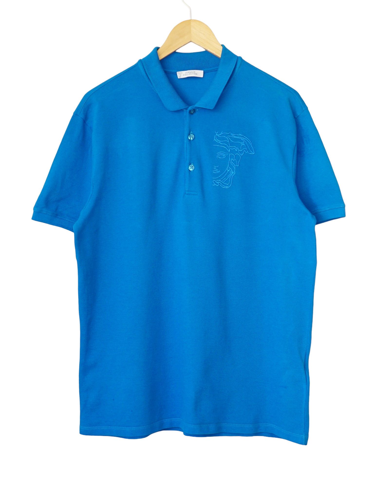 Versace Versace Collection Big Medusa Blue Polo Size US XL / EU 56 / 4 - 1 Thumbnail