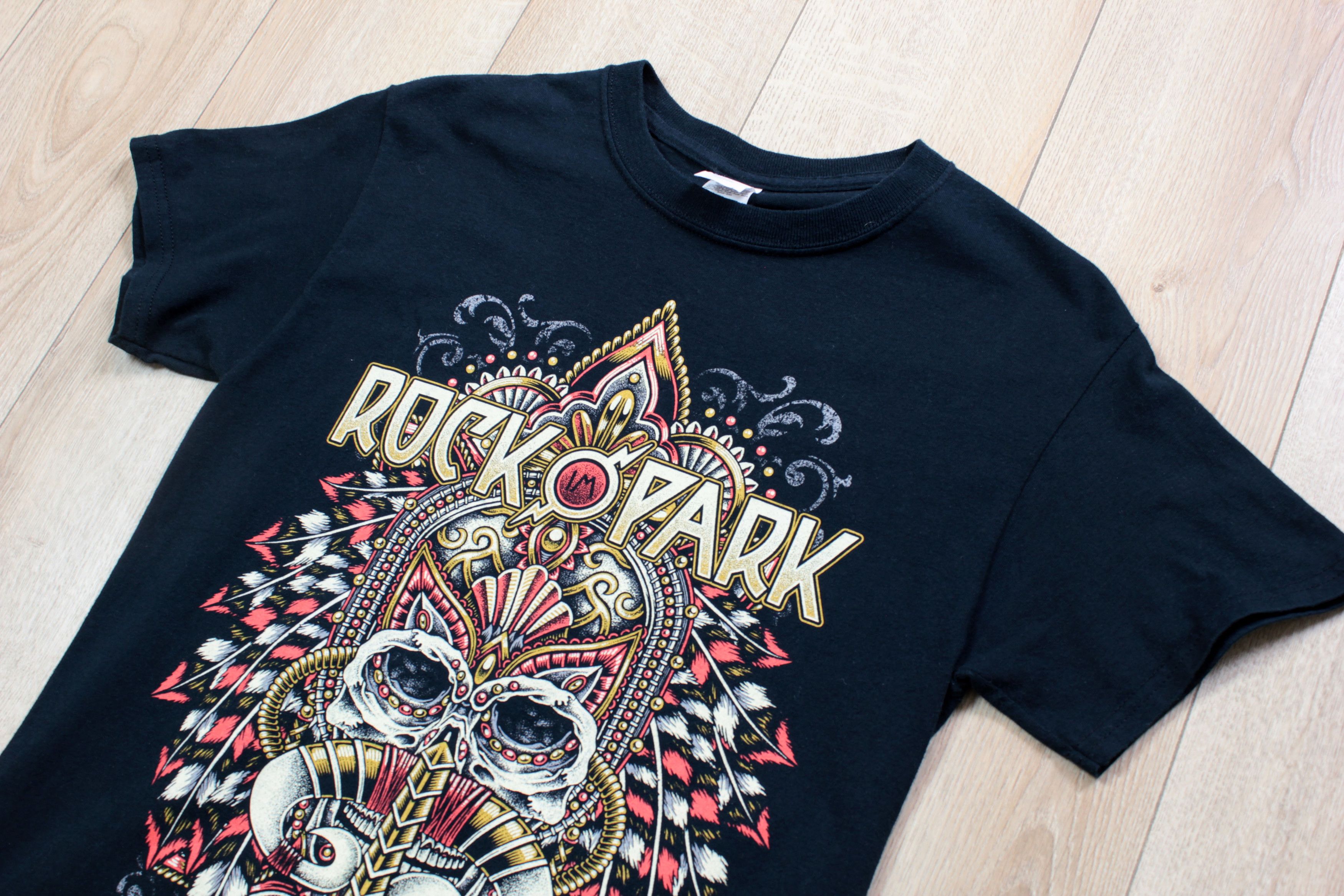 Band Tees × Vintage 90's Vintage black t-shirt ROCK PARK Band Tee Rock Size US S / EU 44-46 / 1 - 5 Thumbnail