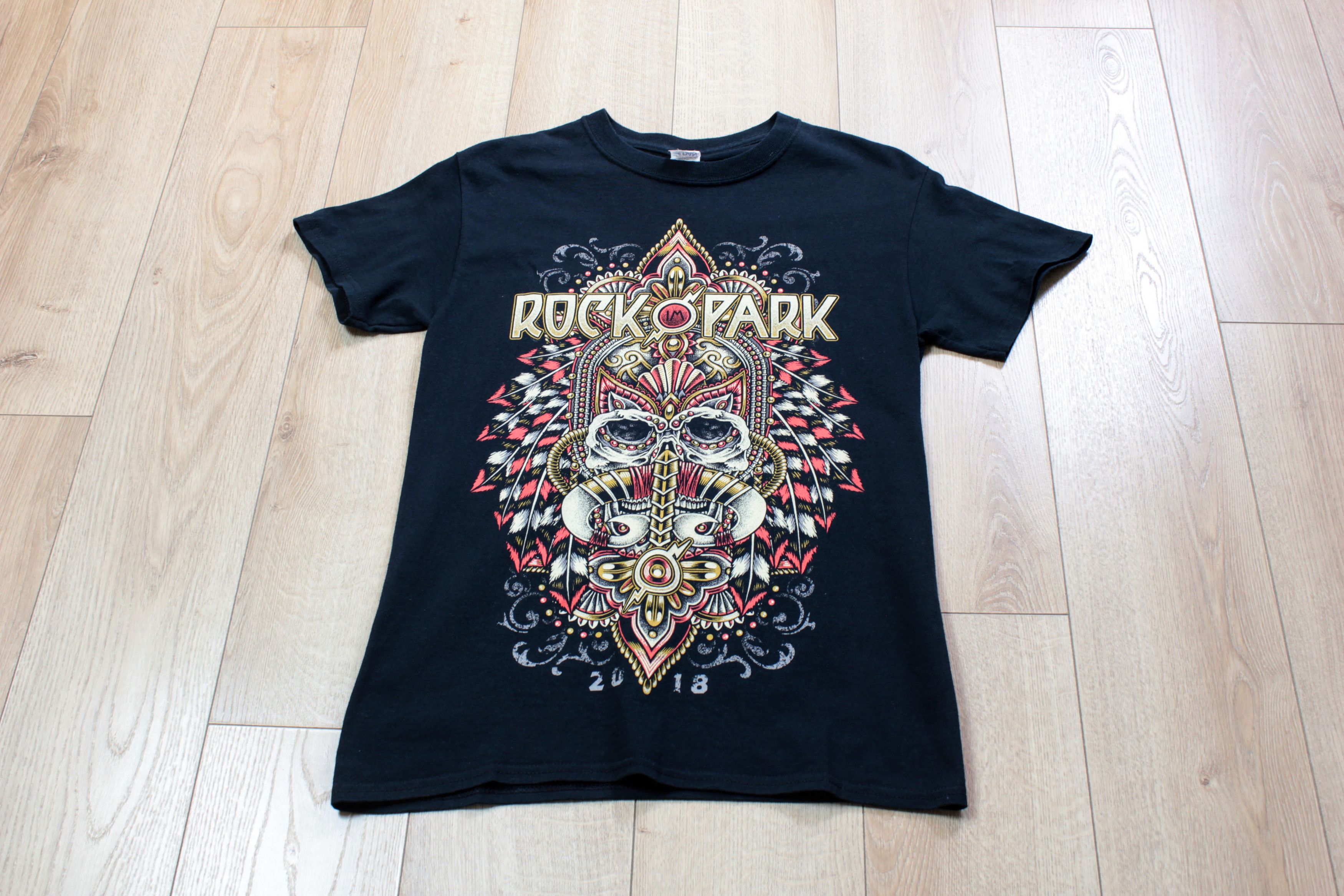 Band Tees × Vintage 90's Vintage black t-shirt ROCK PARK Band Tee Rock Size US S / EU 44-46 / 1 - 2 Thumbnail