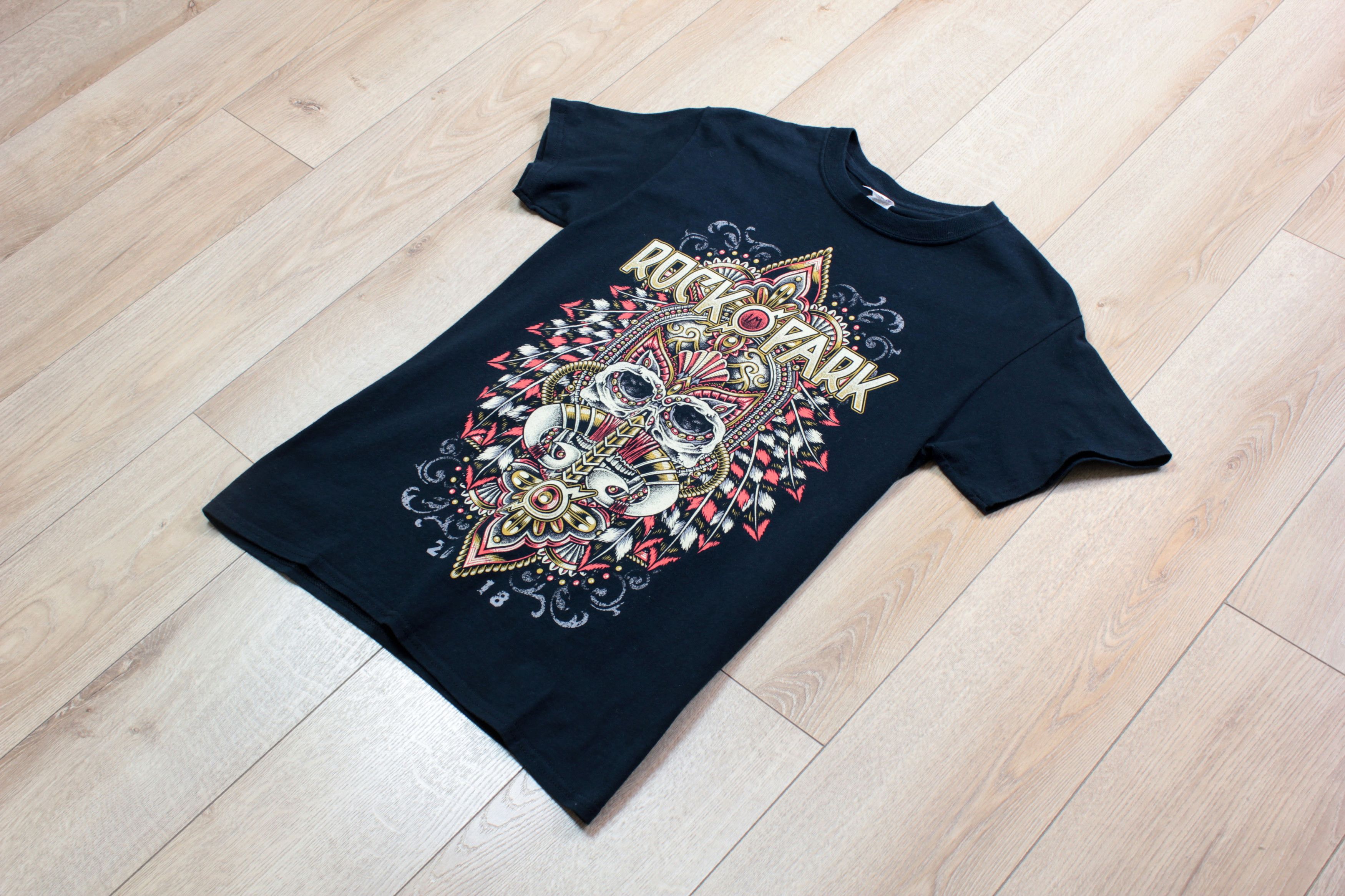 Band Tees × Vintage 90's Vintage black t-shirt ROCK PARK Band Tee Rock Size US S / EU 44-46 / 1 - 1 Thumbnail