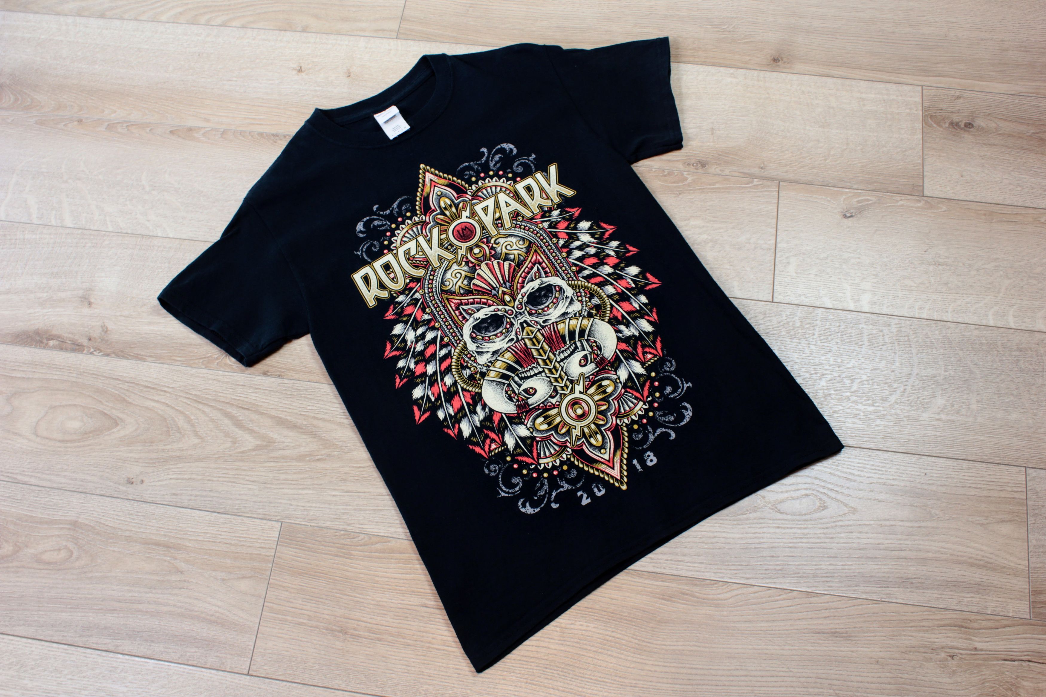 Band Tees × Vintage 90's Vintage black t-shirt ROCK PARK Band Tee Rock Size US S / EU 44-46 / 1 - 3 Thumbnail