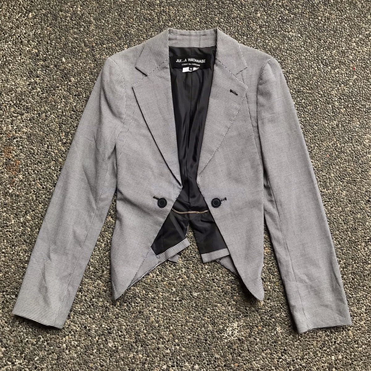 image of 2009 Junya Watanabe X Comme Des Garcons Femme Chain Blazer in Grey, Men's (Size Medium)