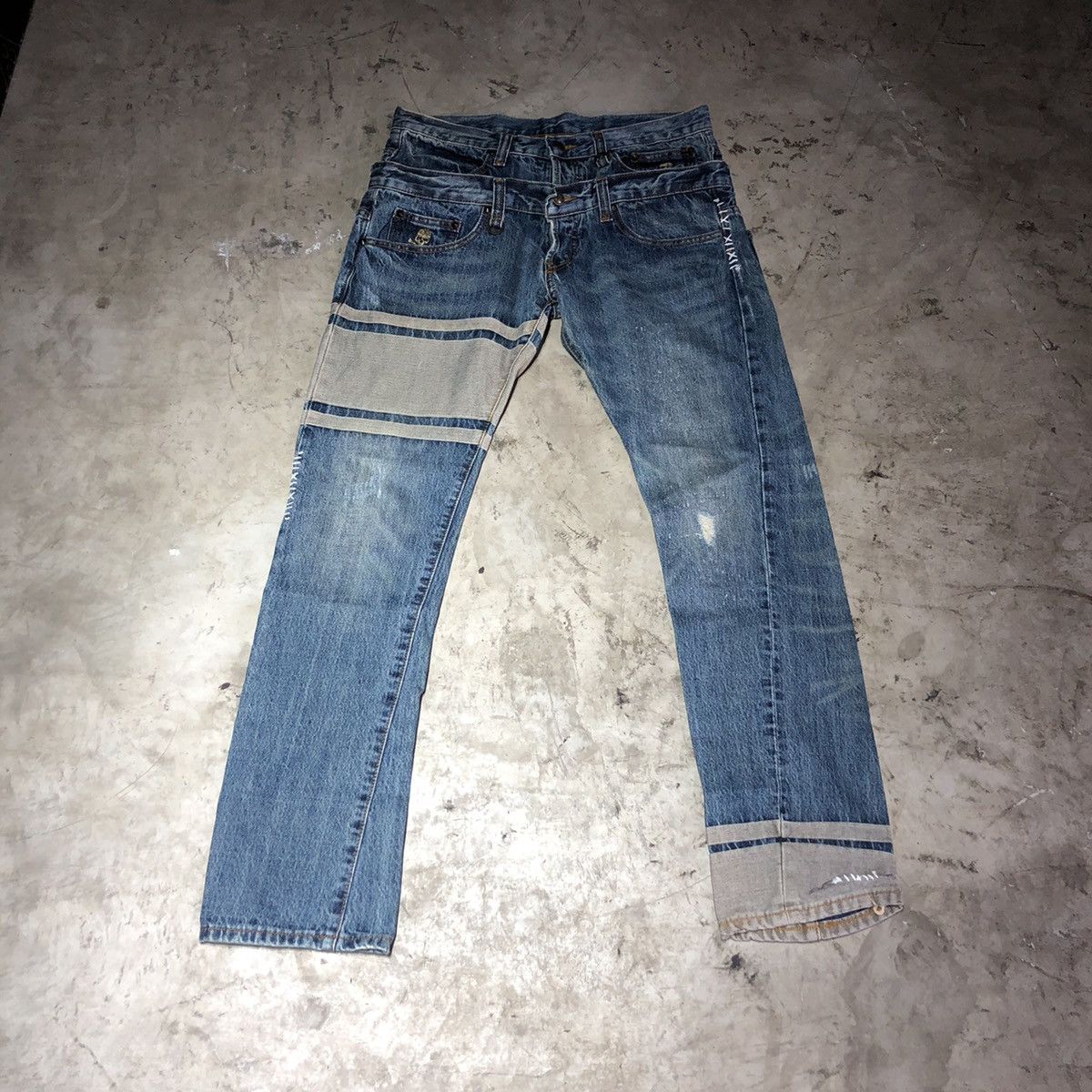 image of Mastermind Japan Double Waist Denim Pants, Men's (Size 34)