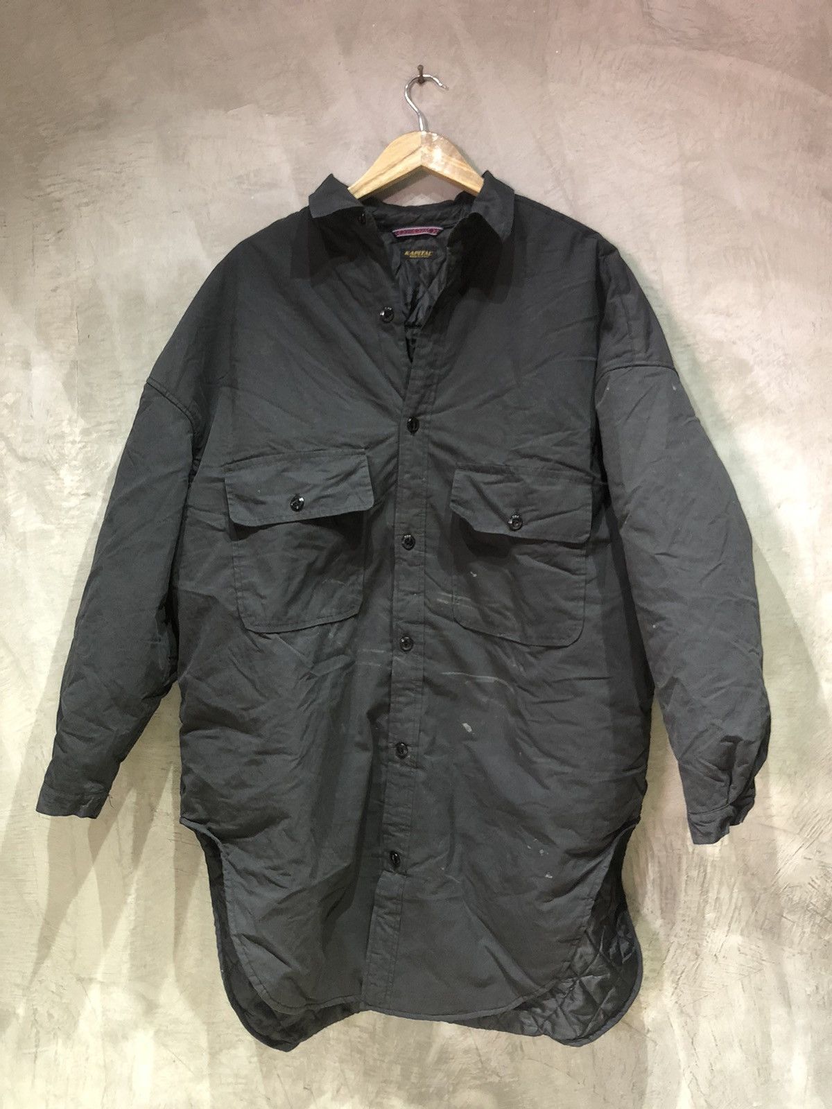 Image of Kapital Japan Button Down Puffer Jacket Fit 3Xl in Black, Men's (Size 2XL)