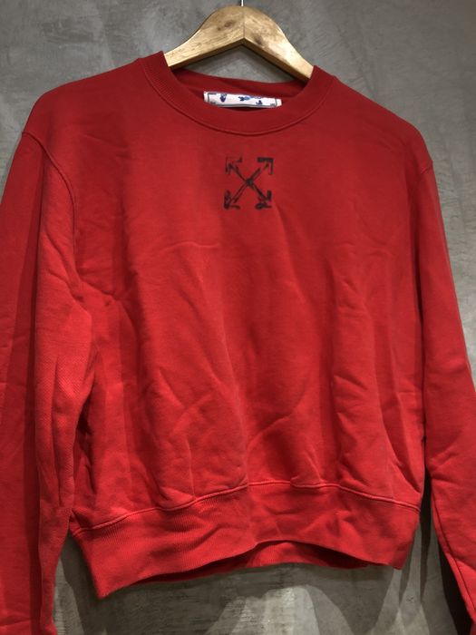 Off white crewneck discount white spray grailed