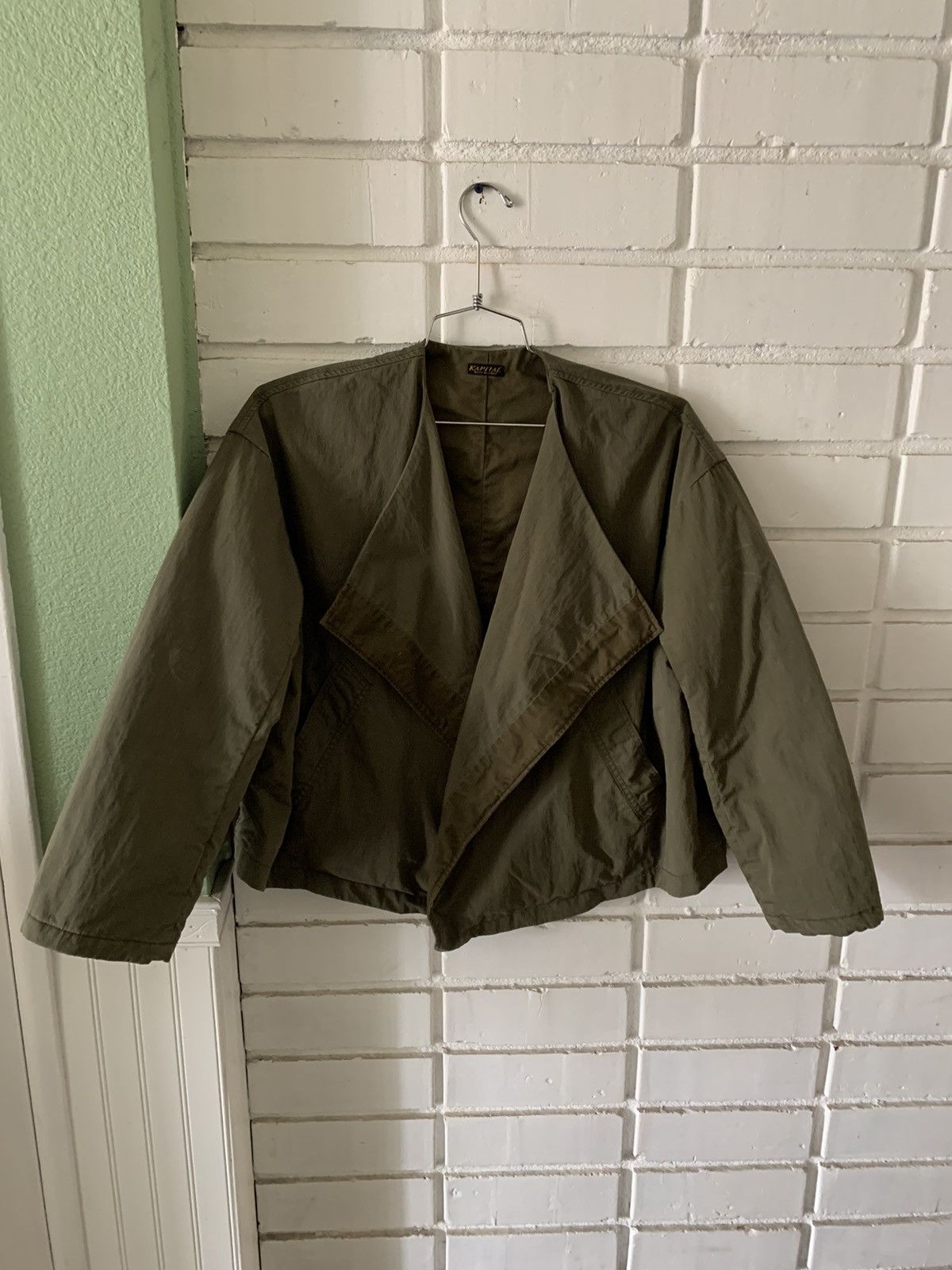 image of Kapital Cropped Military Olive Jacket (Sz 0), Men's (Size XS)