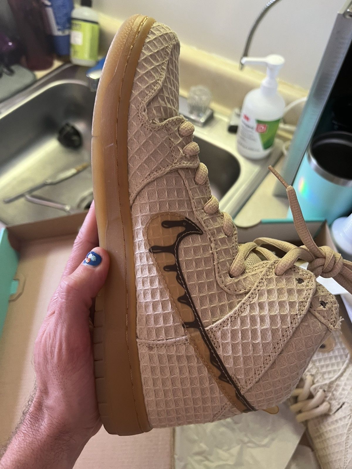 Nike Nike SB Dunk High Premium Hemp Waffle 2016 Chicken & Waffles Size US 10 / EU 43 - 6 Thumbnail