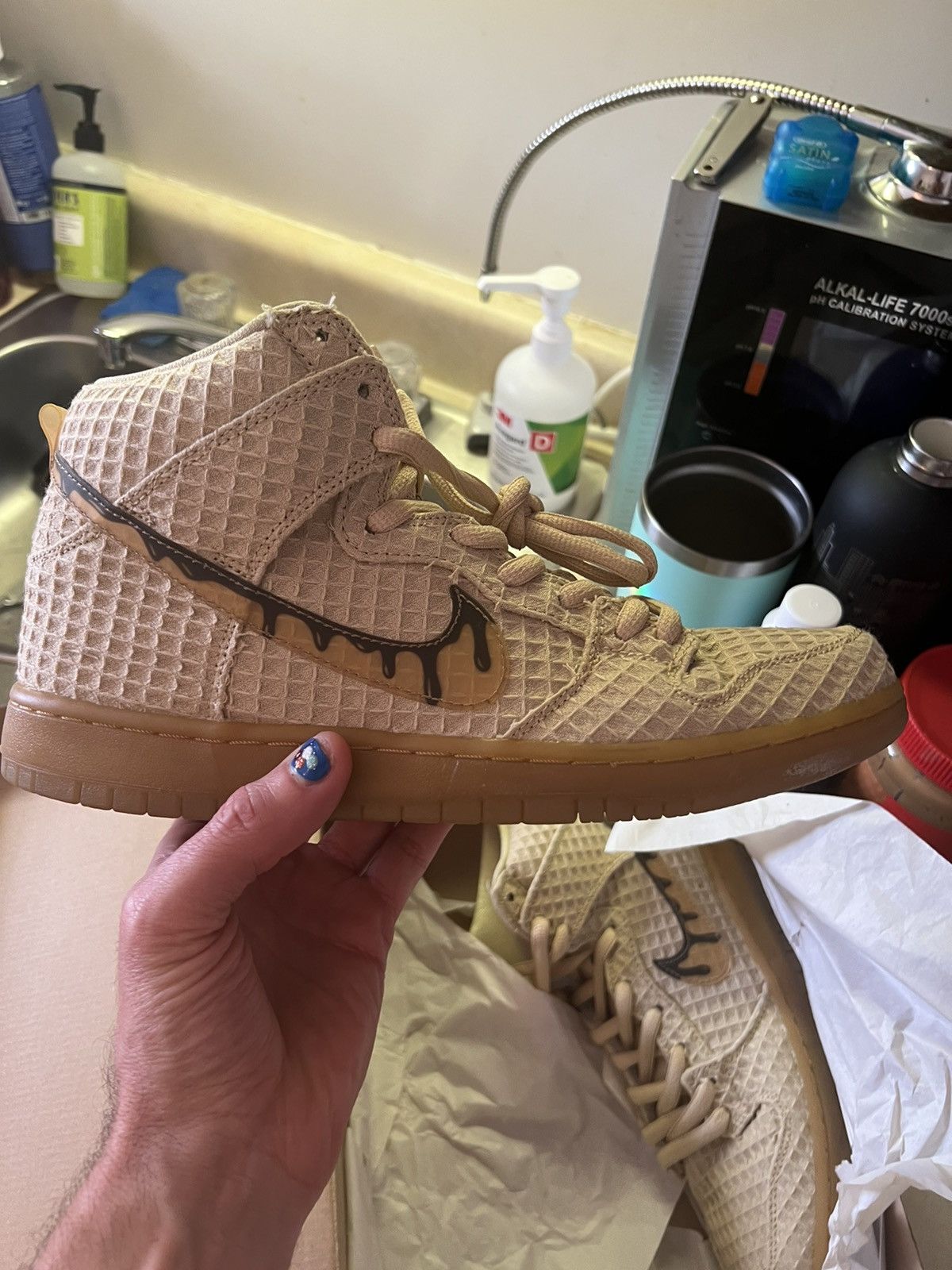 Nike Nike SB Dunk High Premium Hemp Waffle 2016 Chicken & Waffles Size US 10 / EU 43 - 3 Thumbnail