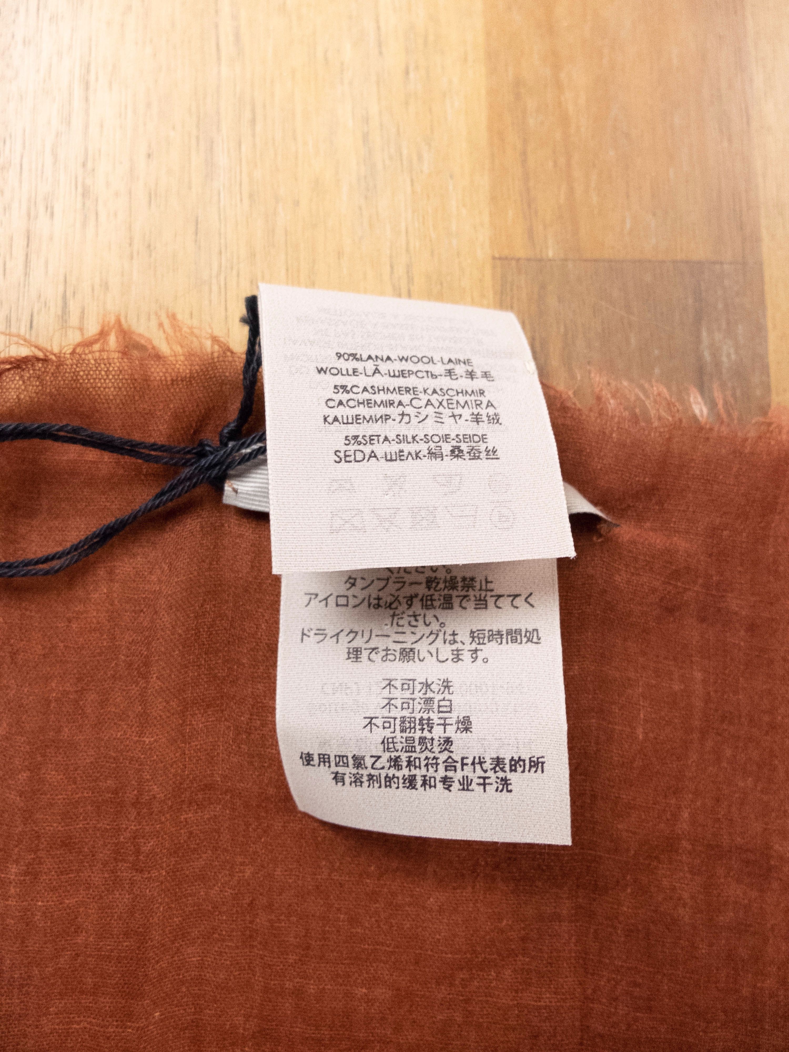 Bottega Veneta BOTTEGA VENETA red orange wool cashmere silk square scarf q Size ONE SIZE - 3 Thumbnail