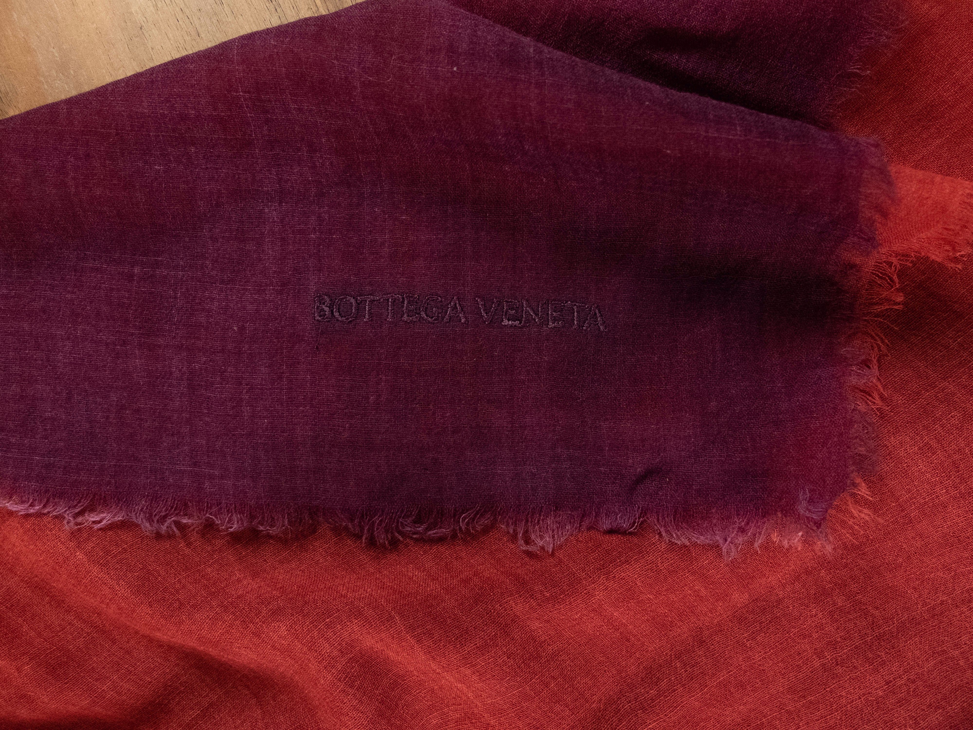 Bottega Veneta BOTTEGA VENETA red orange wool cashmere silk square scarf q Size ONE SIZE - 5 Thumbnail