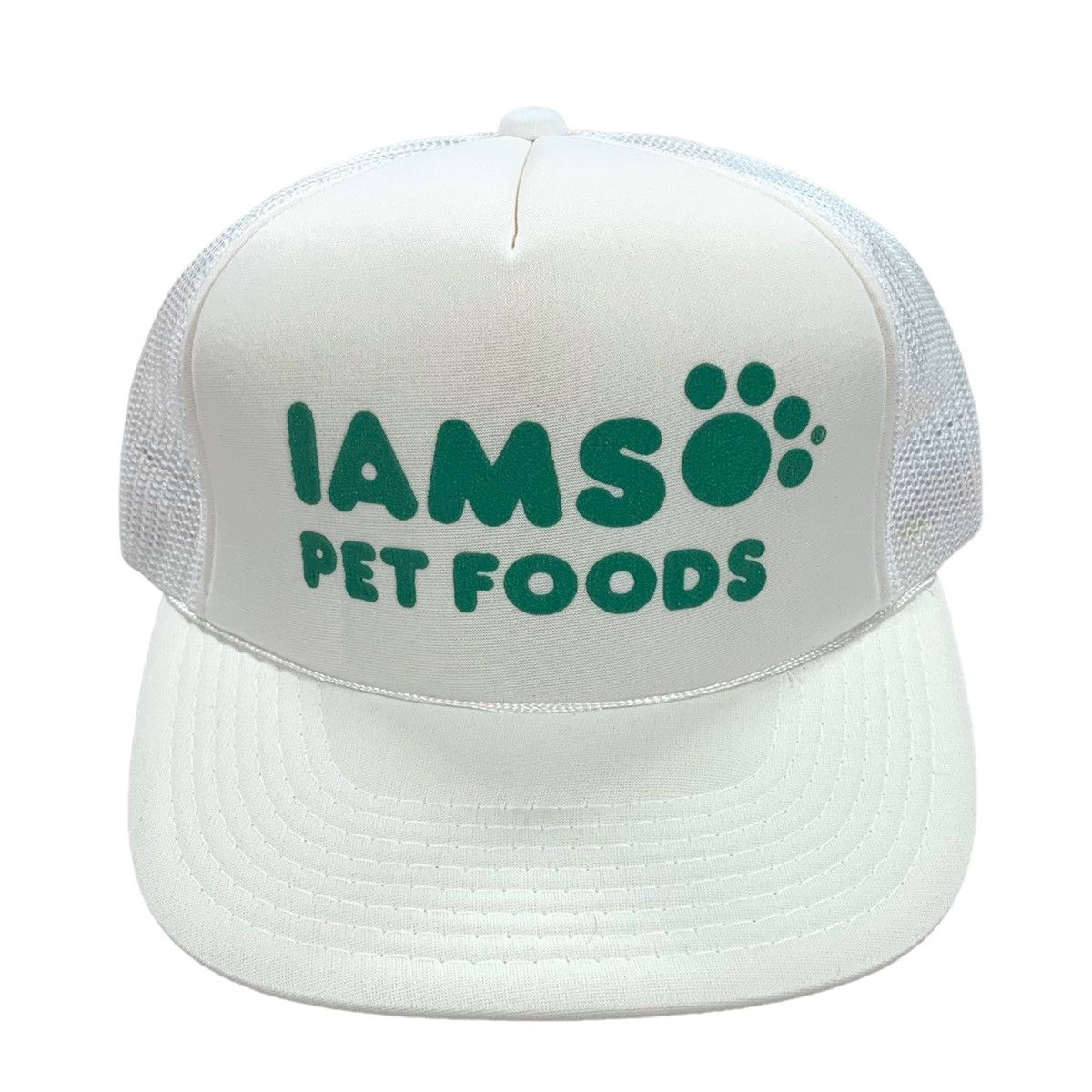 Vintage Vintage Iams Pet Foods Dog & Cat White & Green Snapback Hat Size ONE SIZE - 1 Thumbnail
