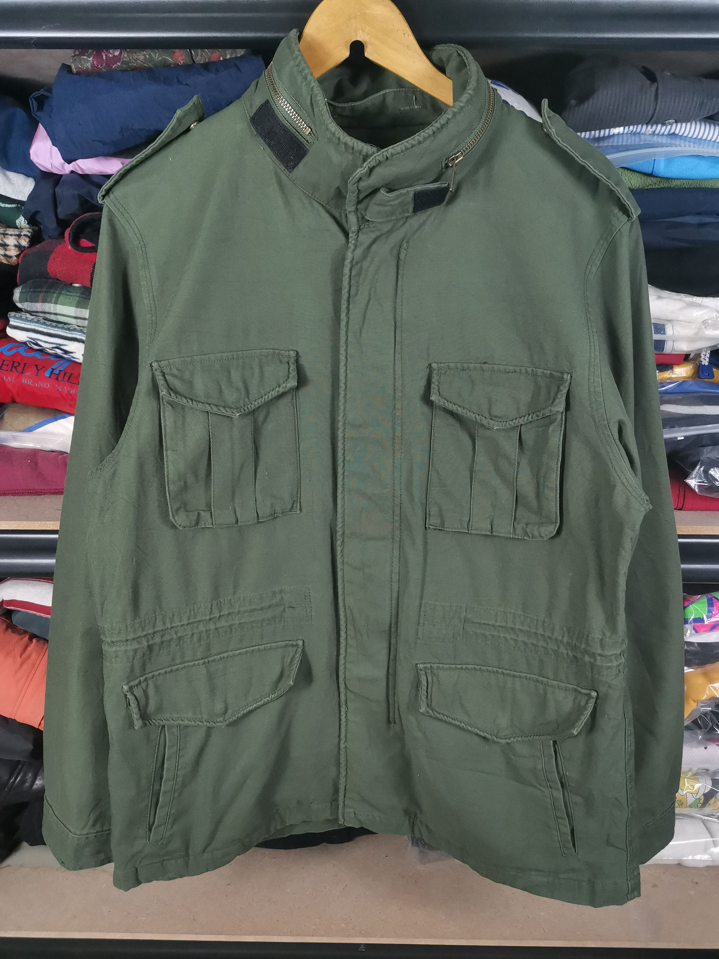 image of Vintage M 65 Field Jacket Military Style By Global Work in Army Green, Men's (Size Medium)