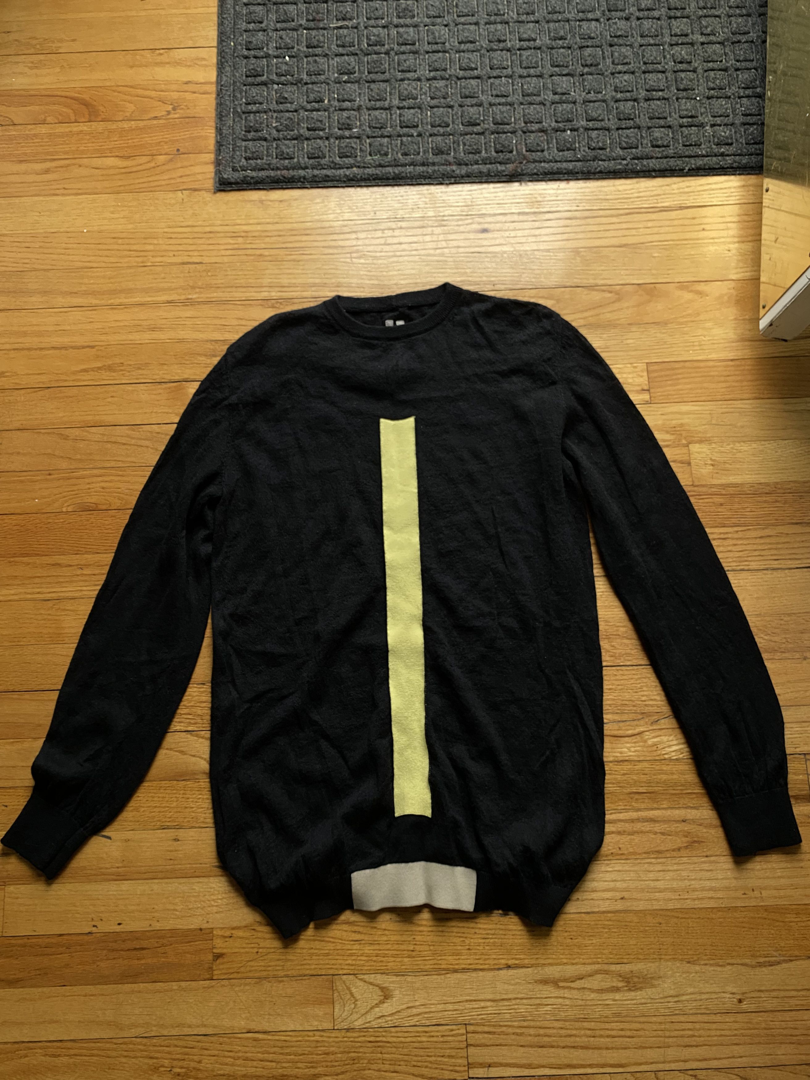 image of Rick Owens Sweater Fw 18 Sisyphus in Black/Pearl/Lime, Men's (Size Large)