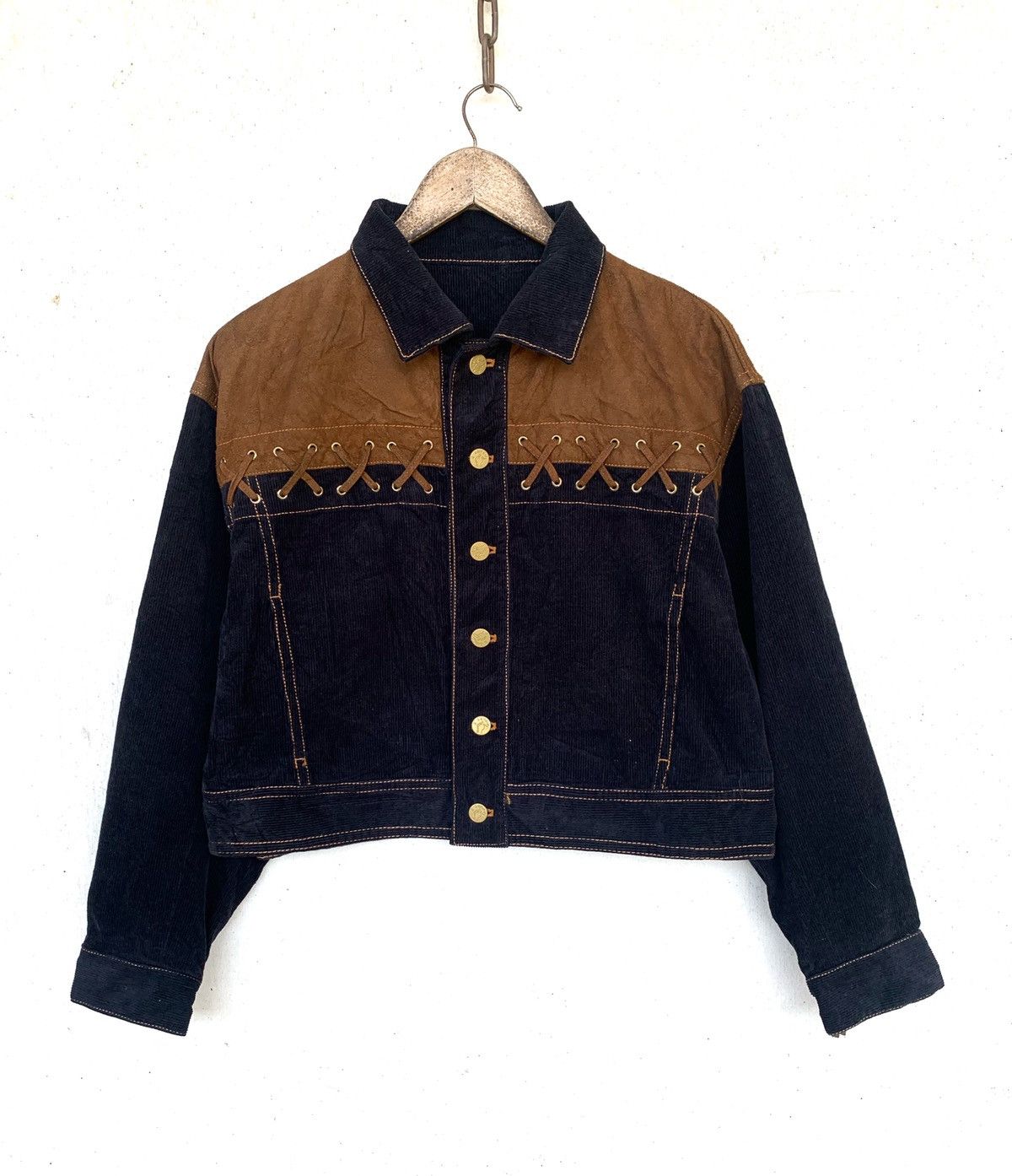 Junko Shimada vintage corduroy X Suede Button ups Crop jacket. Size L / US 10 / IT 46 - 2 Thumbnail