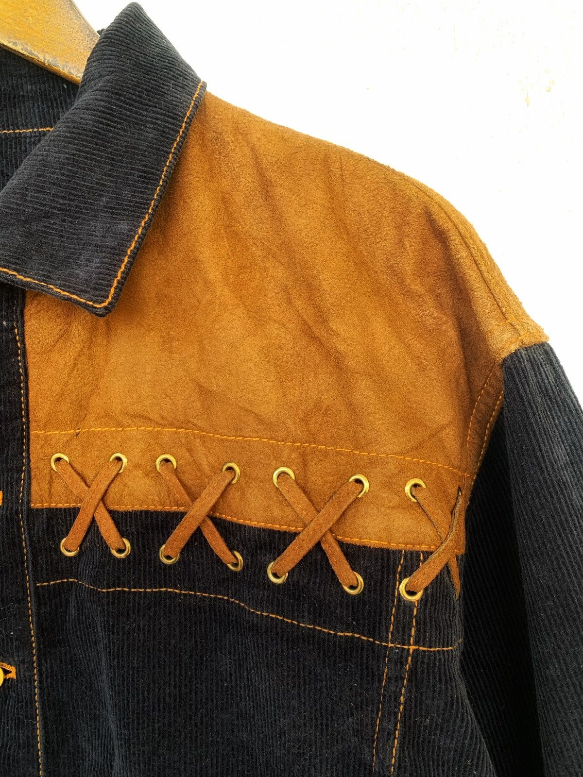 Junko Shimada vintage corduroy X Suede Button ups Crop jacket. Size L / US 10 / IT 46 - 4 Thumbnail