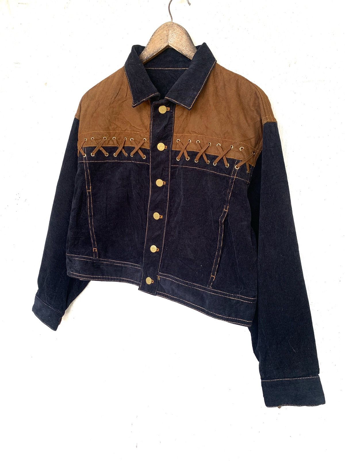 Junko Shimada vintage corduroy X Suede Button ups Crop jacket. Size L / US 10 / IT 46 - 1 Thumbnail