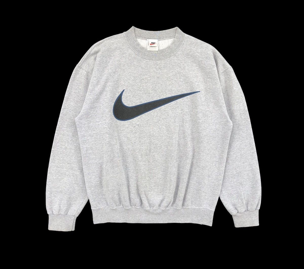 Nike Vintage 90s Centre Big Swoosh Sweatshirt Size US M / EU 48-50 / 2 - 1 Thumbnail