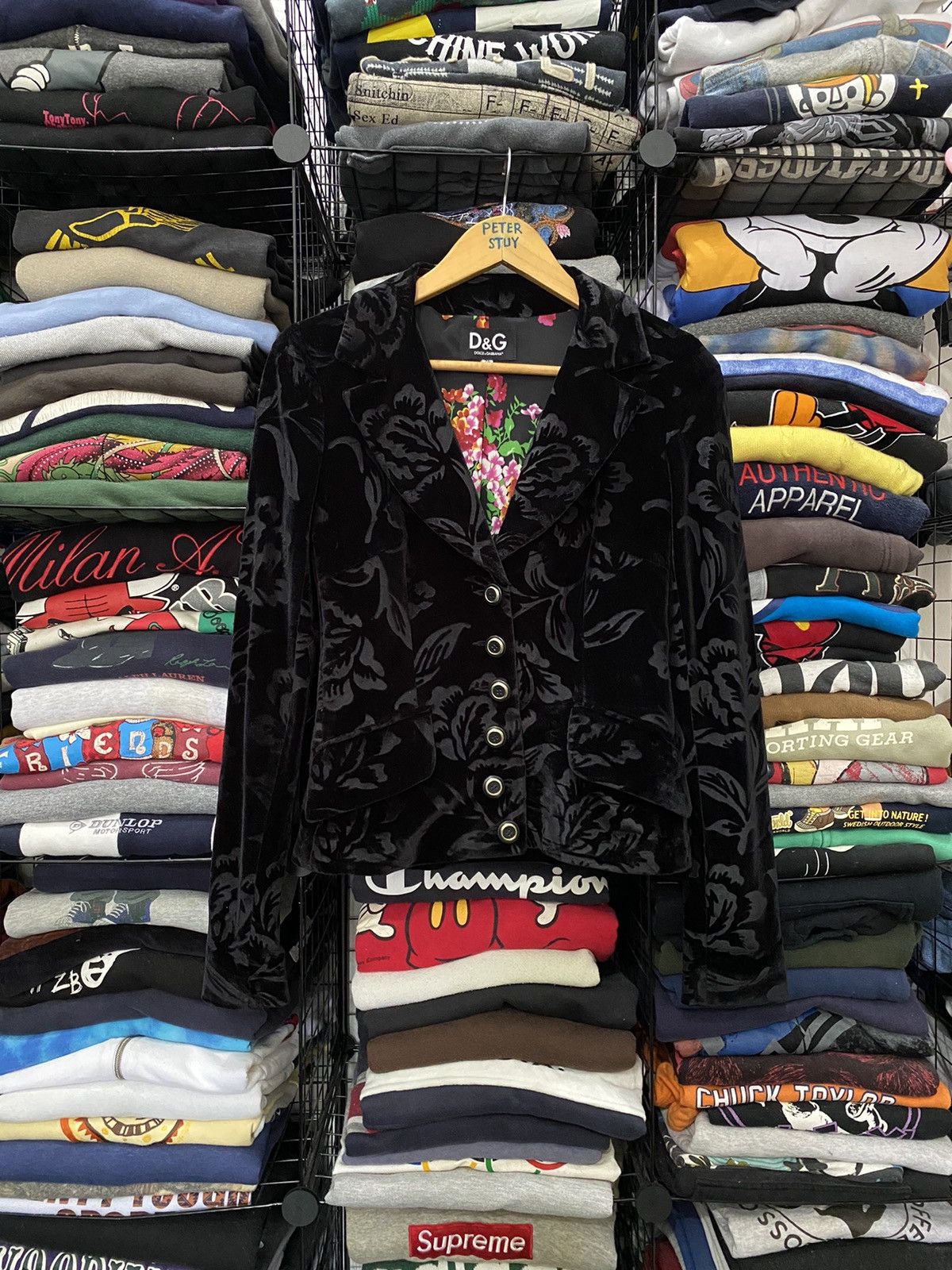 Dolce & Gabbana DOLCE & GABBANA VELVET FLORAL DESIGN JACKET Size US XXS / EU 40 - 2 Thumbnail
