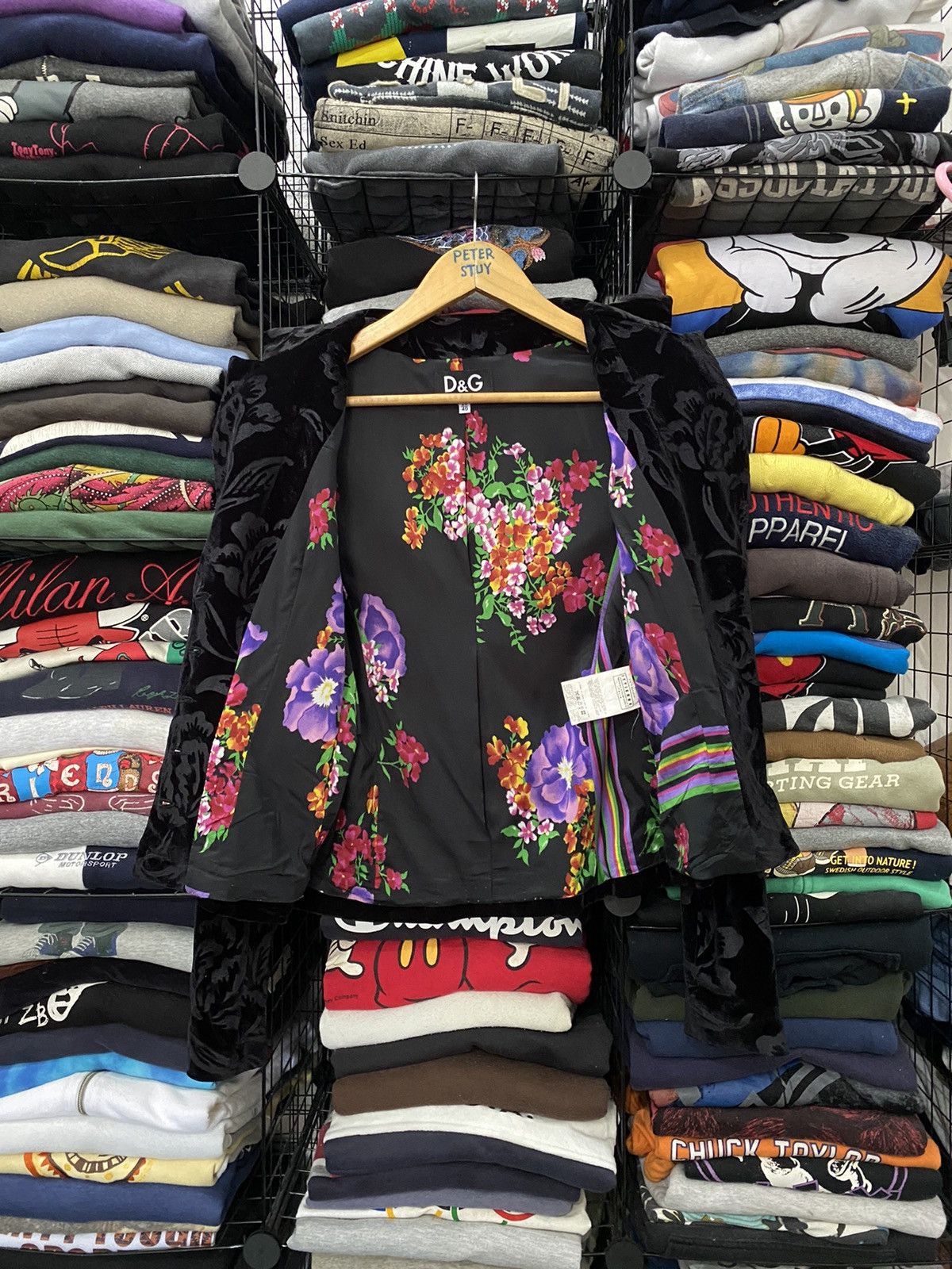 Dolce & Gabbana DOLCE & GABBANA VELVET FLORAL DESIGN JACKET Size US XXS / EU 40 - 4 Thumbnail