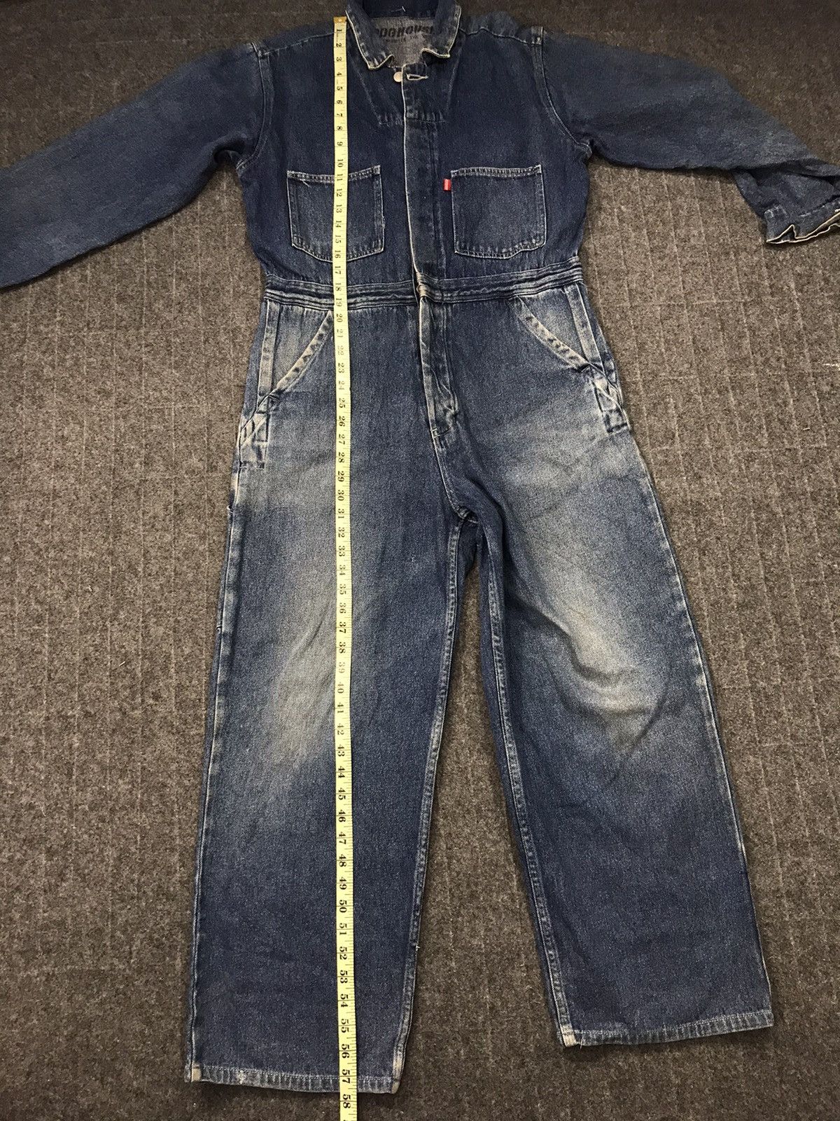 Japanese Brand Dog House Coverall Indigo Denim Pant Workwear Carpenter Size US 35 - 11 Thumbnail