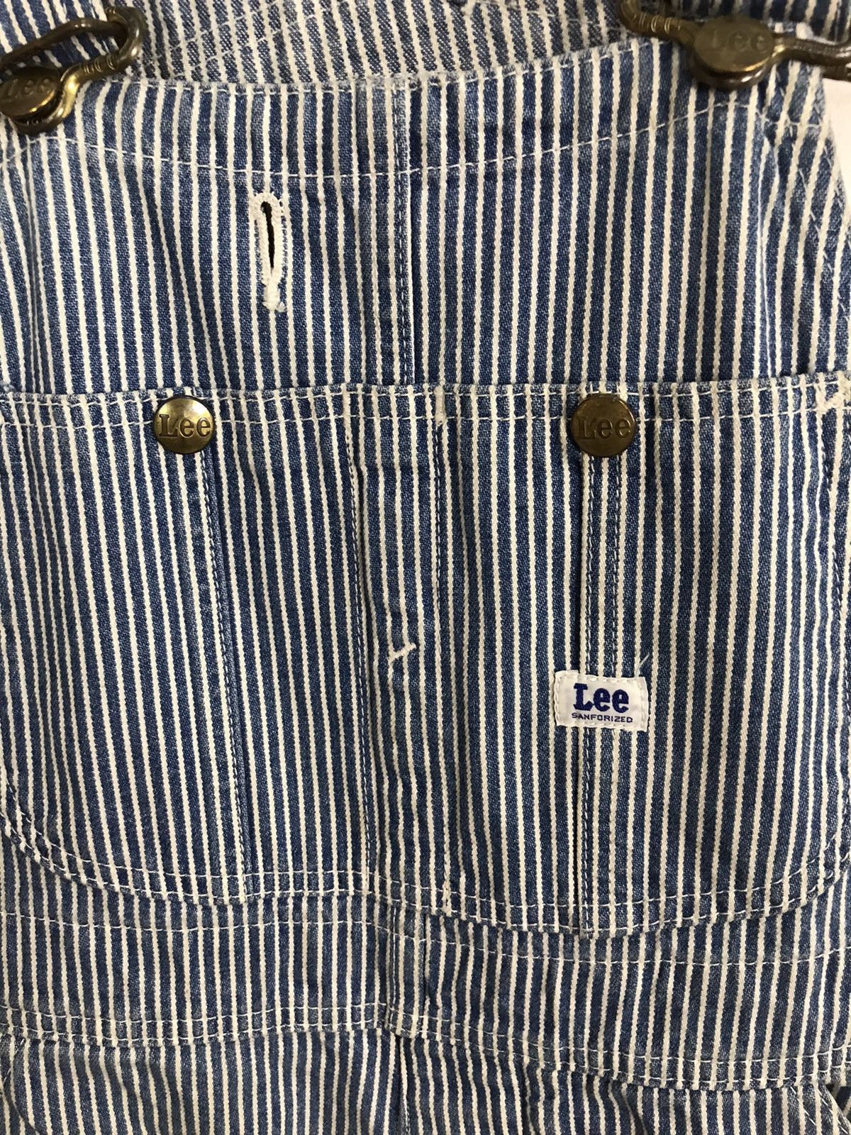 Lee × Vintage Vtg Lee Sanforized Hickory Denim Pant Workwear Carpenter Size US 32 / EU 48 - 3 Thumbnail