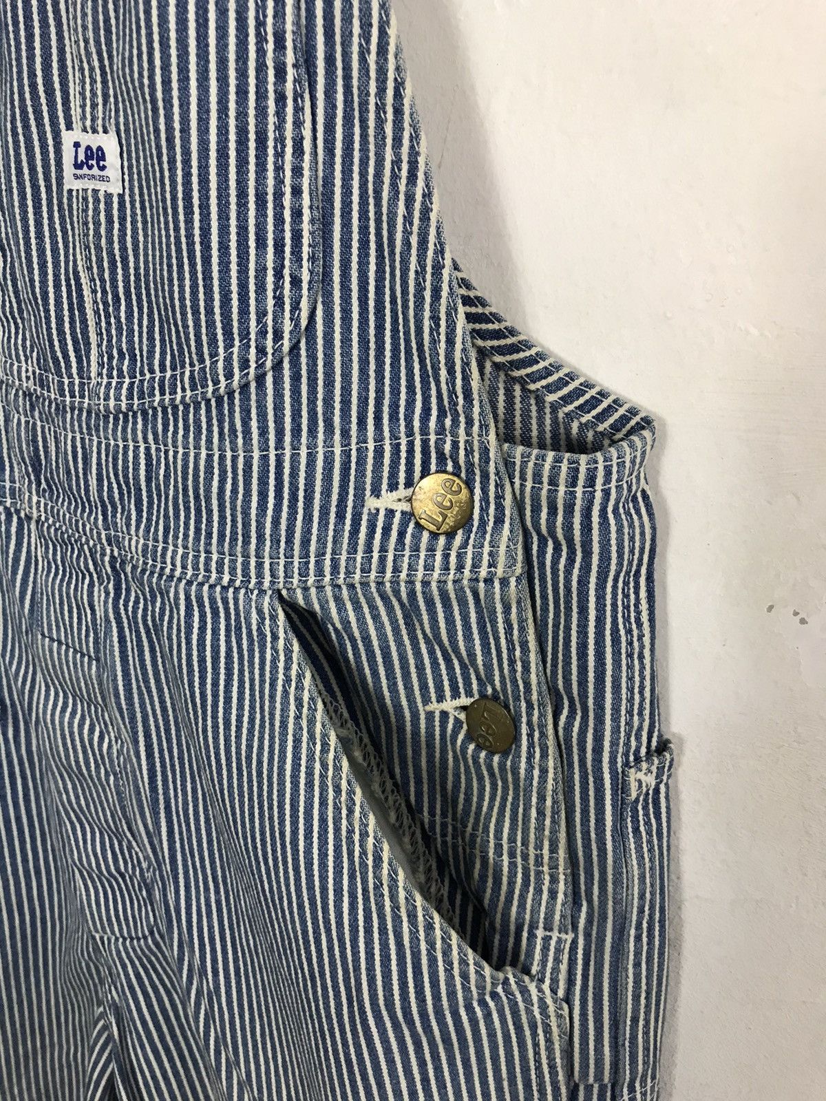 Lee × Vintage Vtg Lee Sanforized Hickory Denim Pant Workwear Carpenter Size US 32 / EU 48 - 15 Thumbnail