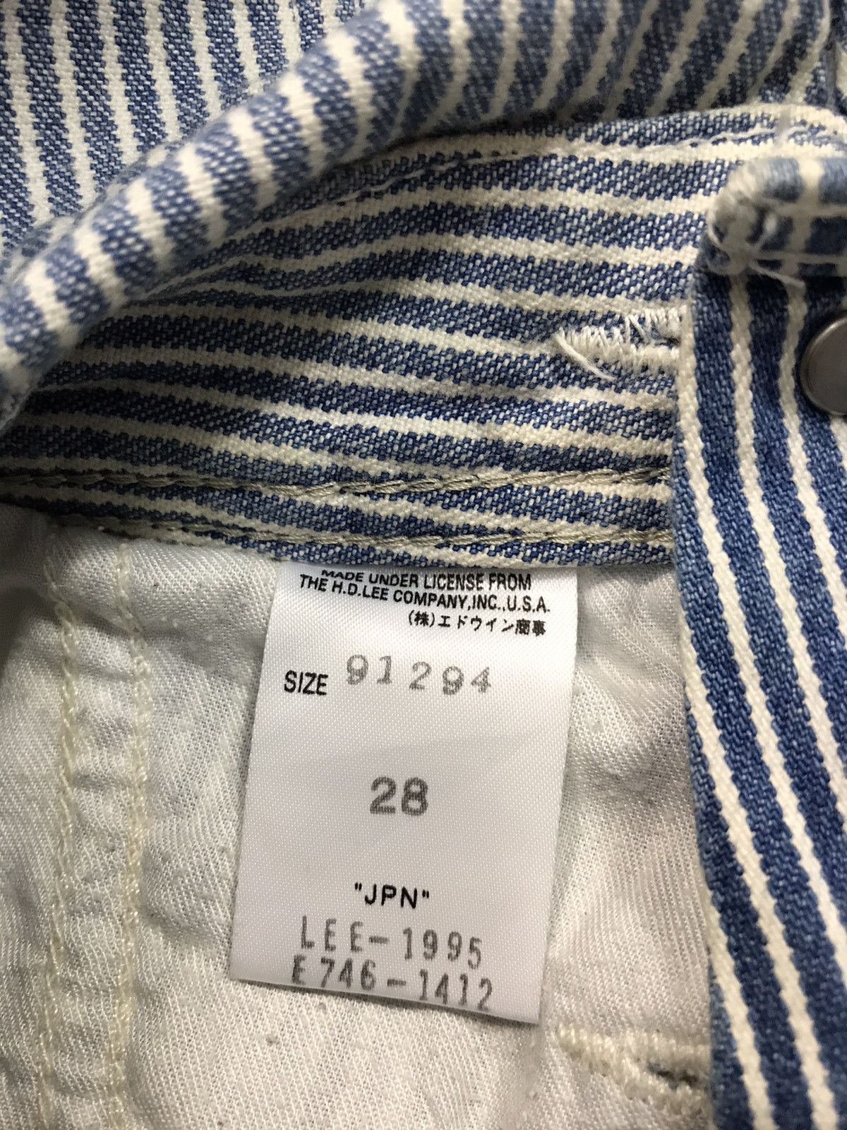 Lee × Vintage Vtg Lee Sanforized Hickory Denim Pant Workwear Carpenter Size US 32 / EU 48 - 5 Thumbnail