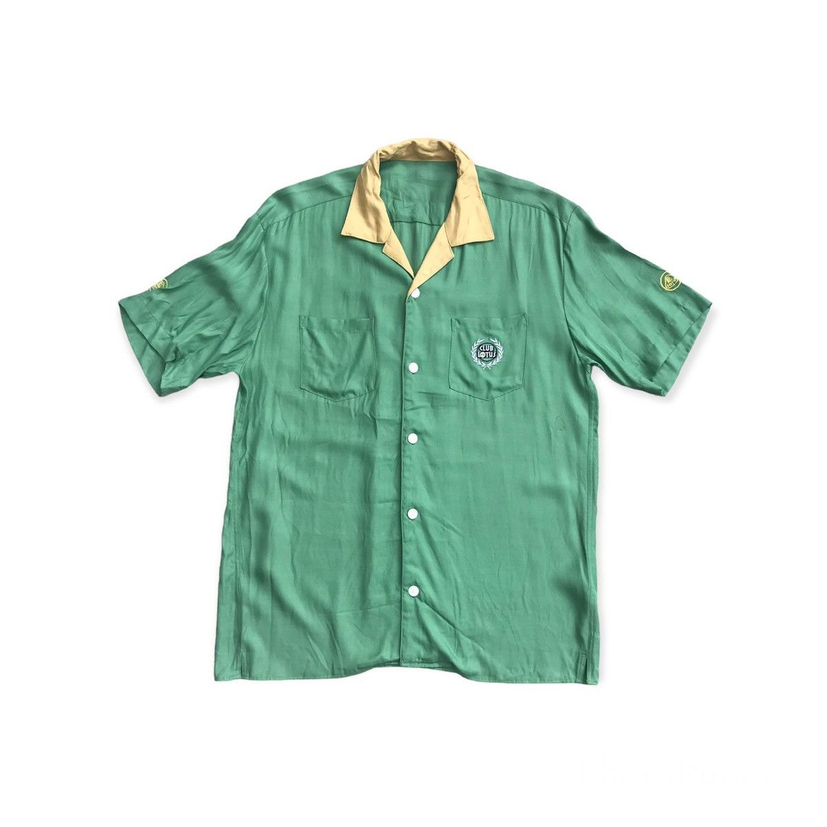 image of Gear For Sports x Racing Vintage Club Lotus Racing Rayon Collar Shirt in Green, Men's (Size Large)