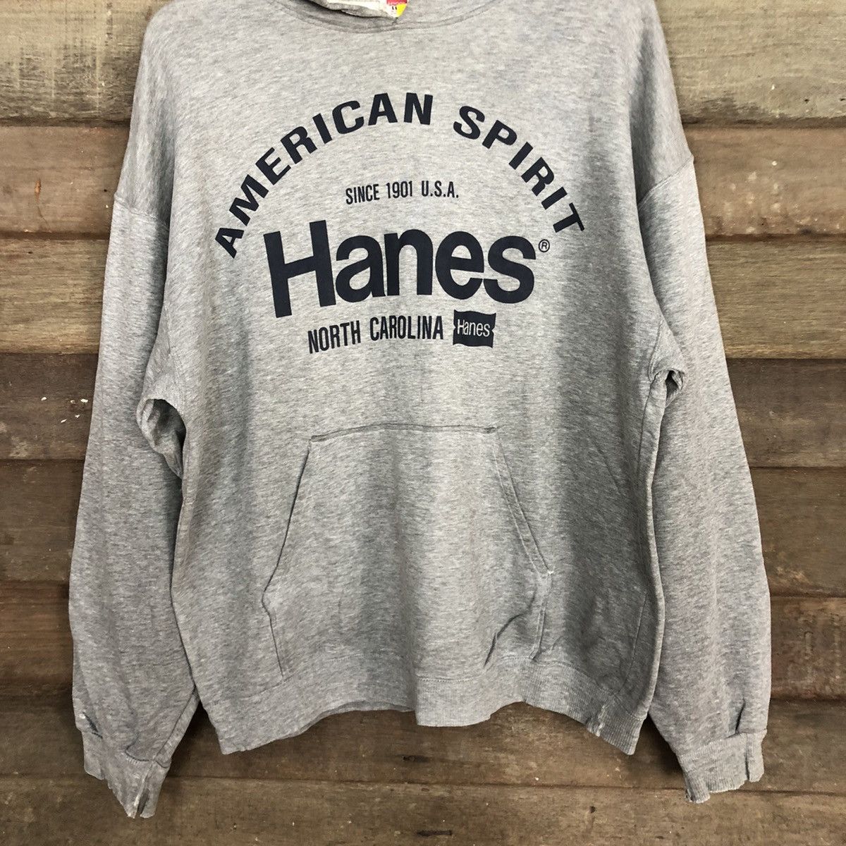 Hanes × Vintage Vtg Hanes Grey distressed Sweatshirt #3909 Size US L / EU 52-54 / 3 - 8 Thumbnail