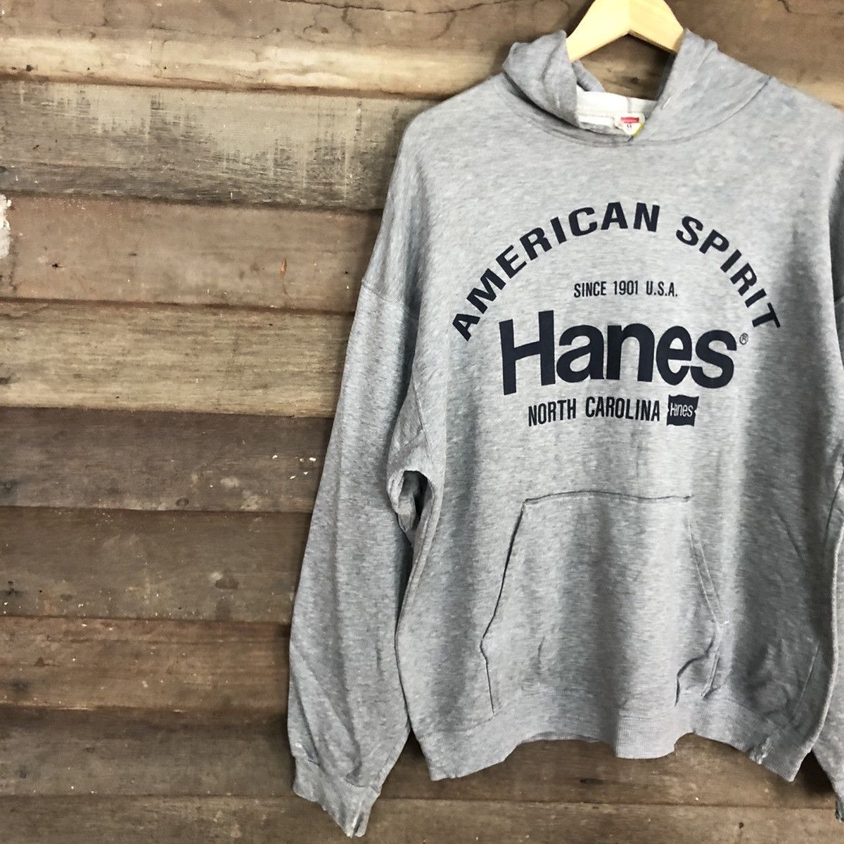 Hanes × Vintage Vtg Hanes Grey distressed Sweatshirt #3909 Size US L / EU 52-54 / 3 - 7 Thumbnail