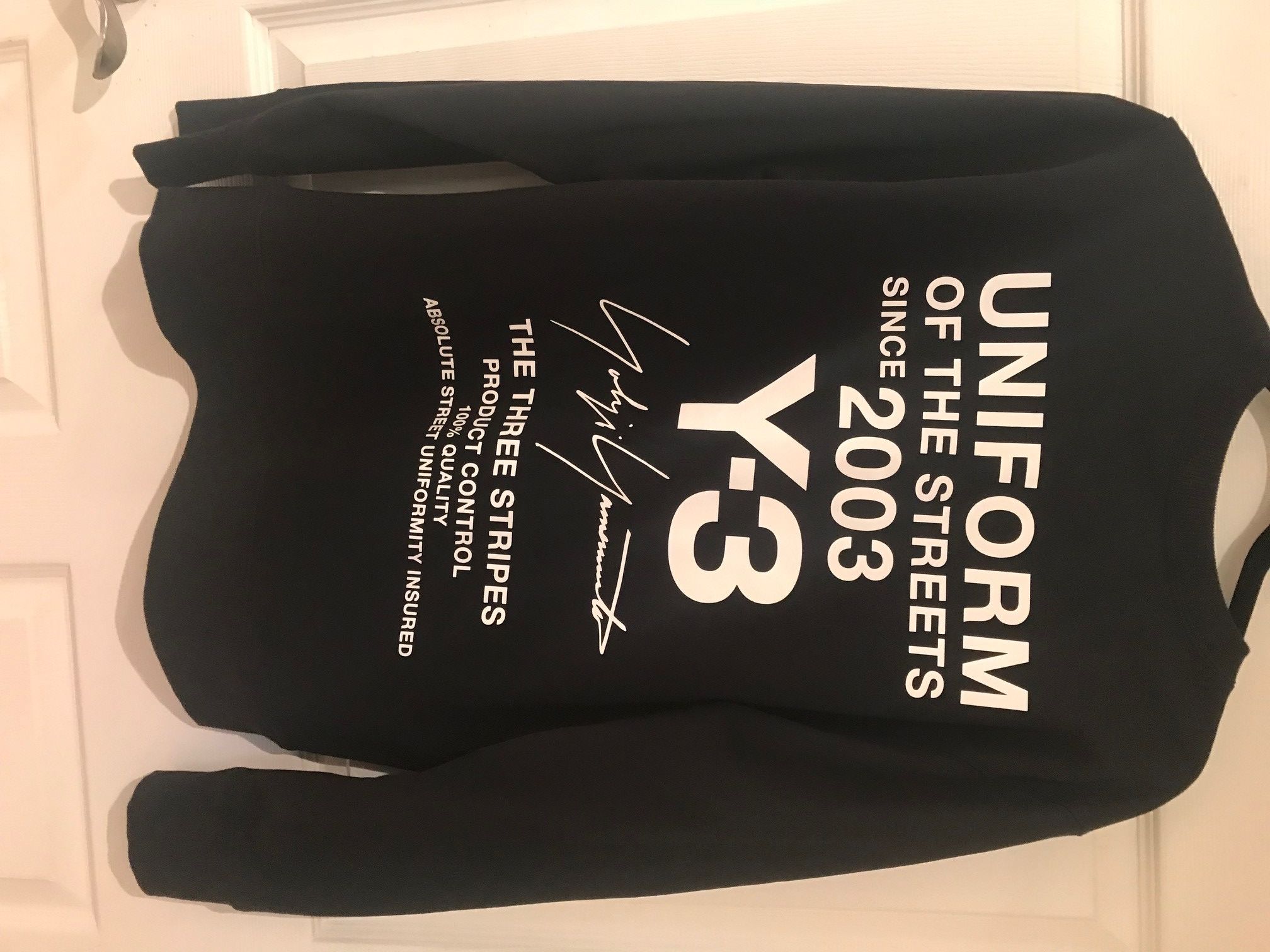 image of Adidas x Y 3 Y-3 Uniform Of The Streets Crew Neck Sweater in Black, Men's (Size Medium)