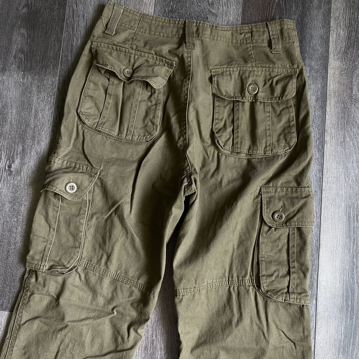 Japanese Brand Vintage 2000s Double Knee Tan Cargo Multi Pocket Pants 28x30 Size US 28 / EU 44 - 3 Thumbnail