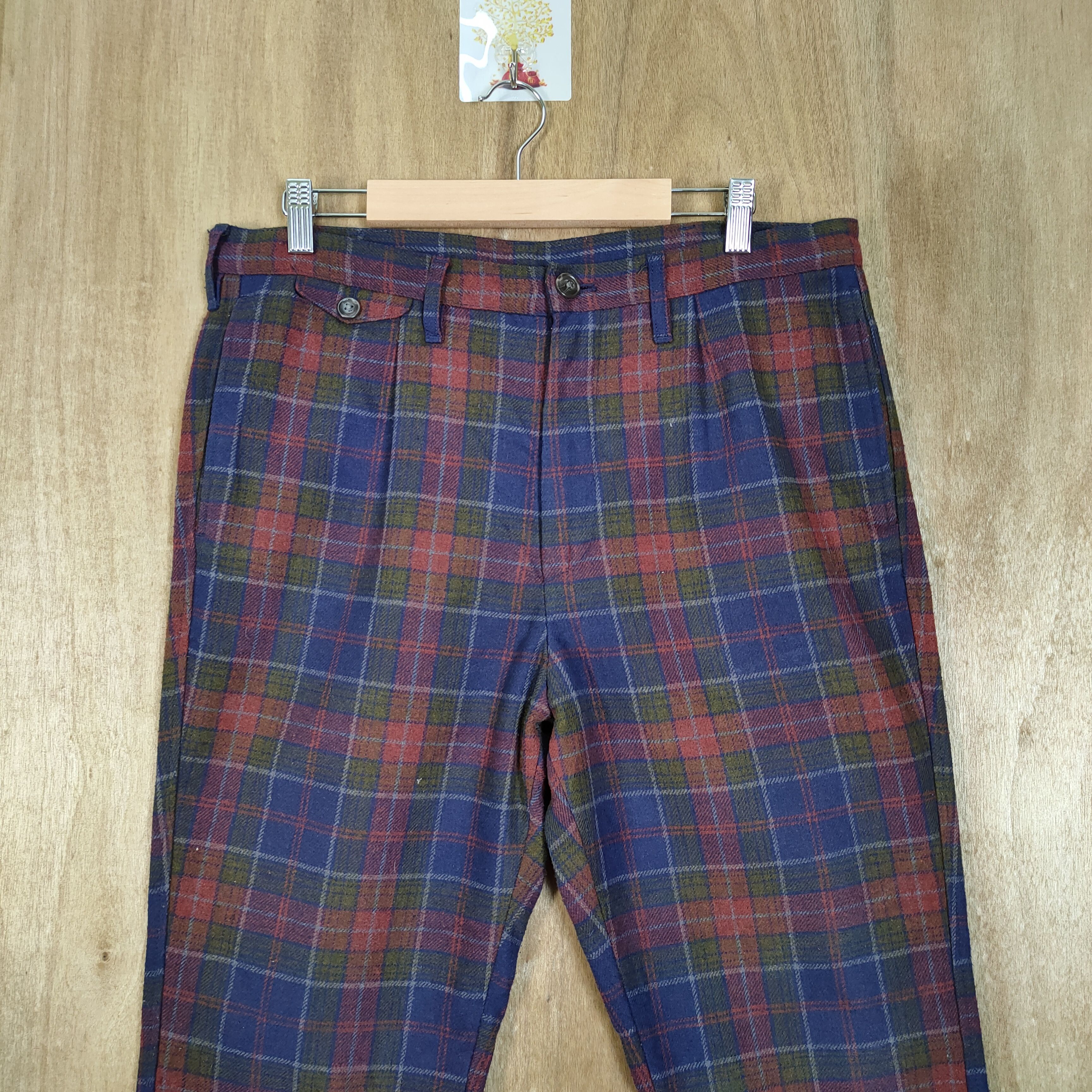 Japanese Brand VINTAGE JAPANESE BRAND CHECKERED WOOL CASUAL PANTS Size US 34 / EU 50 - 3 Thumbnail