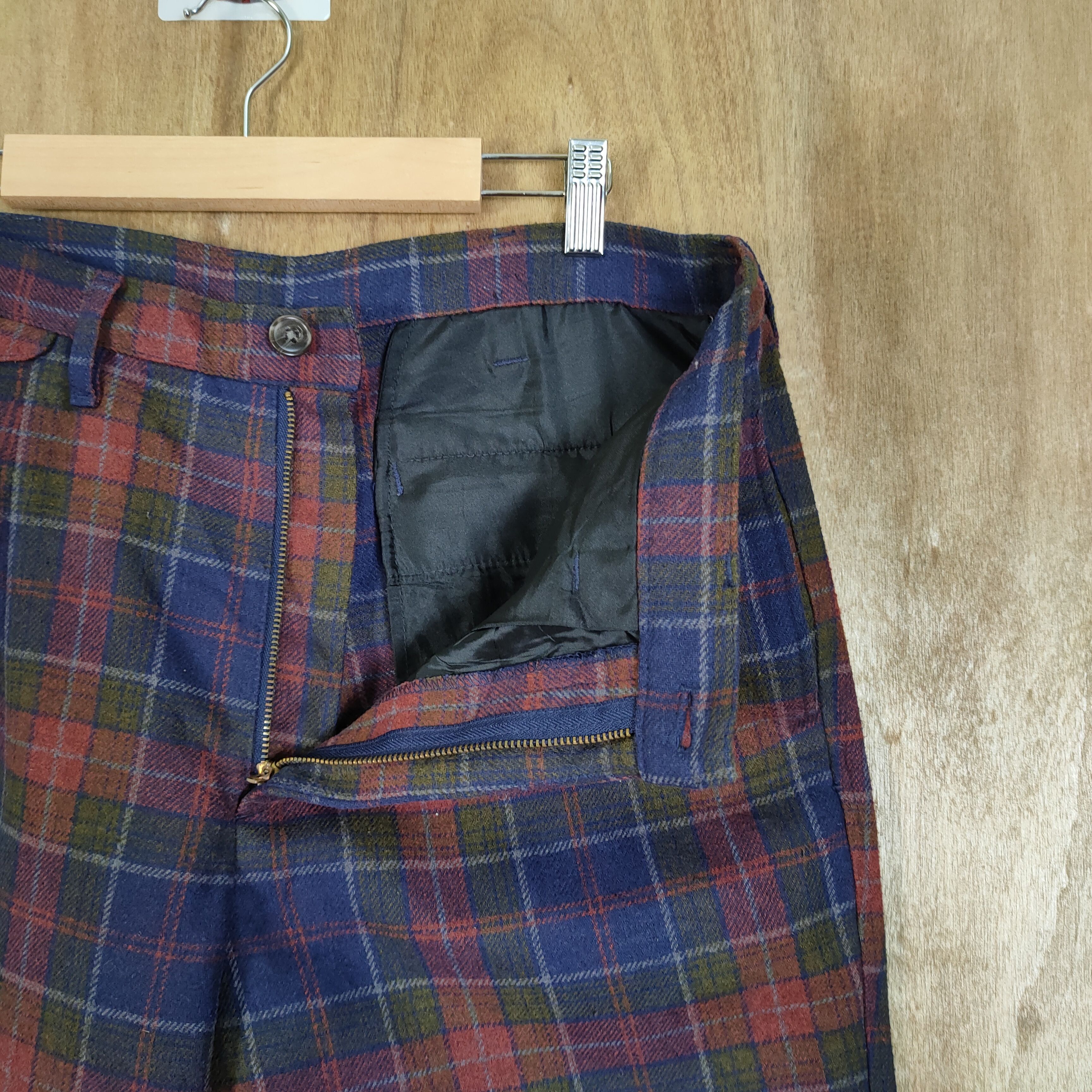 Japanese Brand VINTAGE JAPANESE BRAND CHECKERED WOOL CASUAL PANTS Size US 34 / EU 50 - 2 Thumbnail